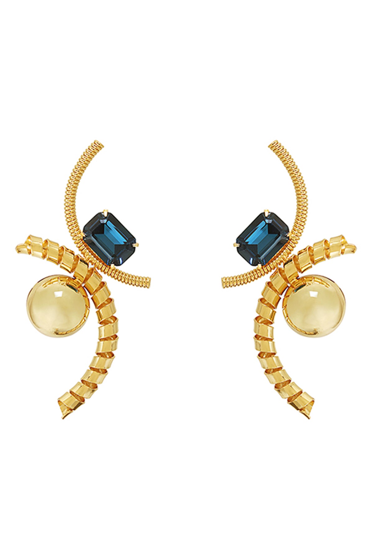 Gold Brass Crystal Danglers