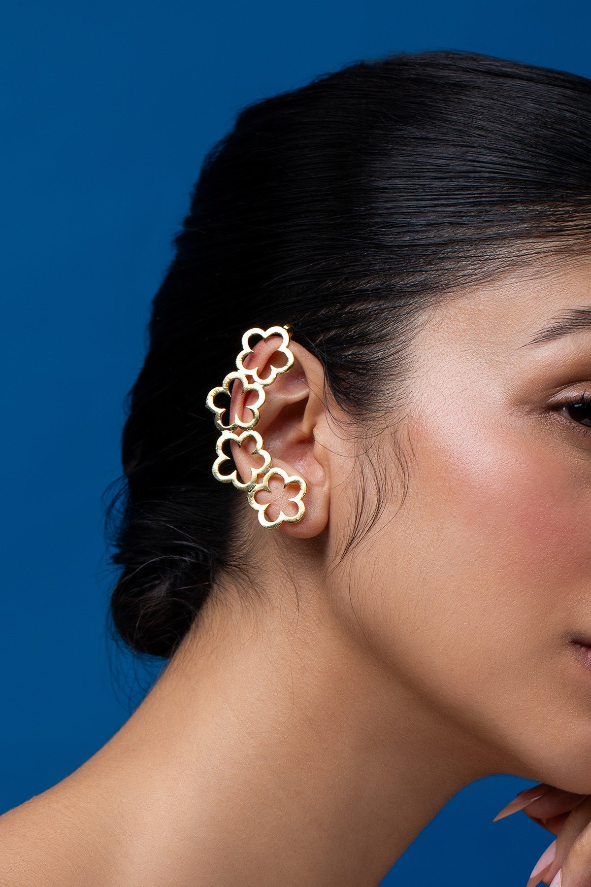 Buy Gold Brass Flower Drop Earring for women by Ethnic Andaz online available at scrollnshops