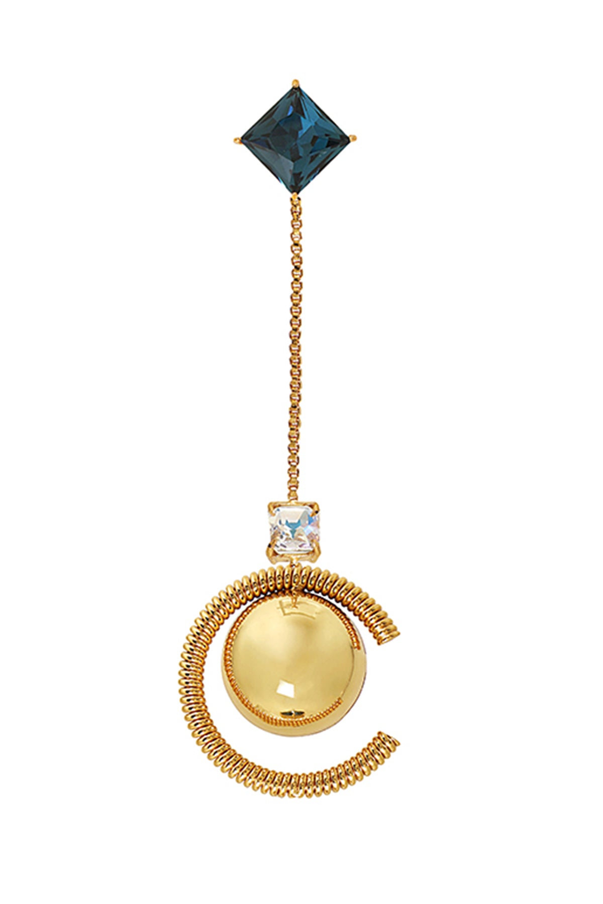 Gold Brass Gemstone Danglers