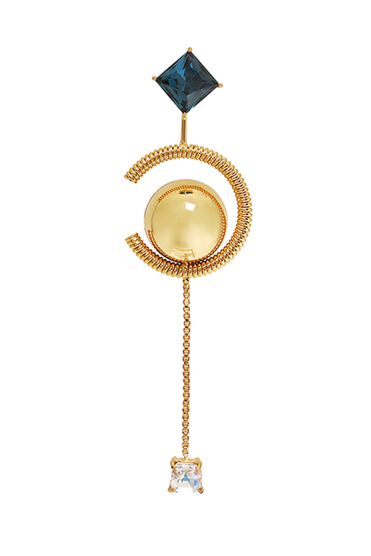 Gold Brass Gemstone Danglers