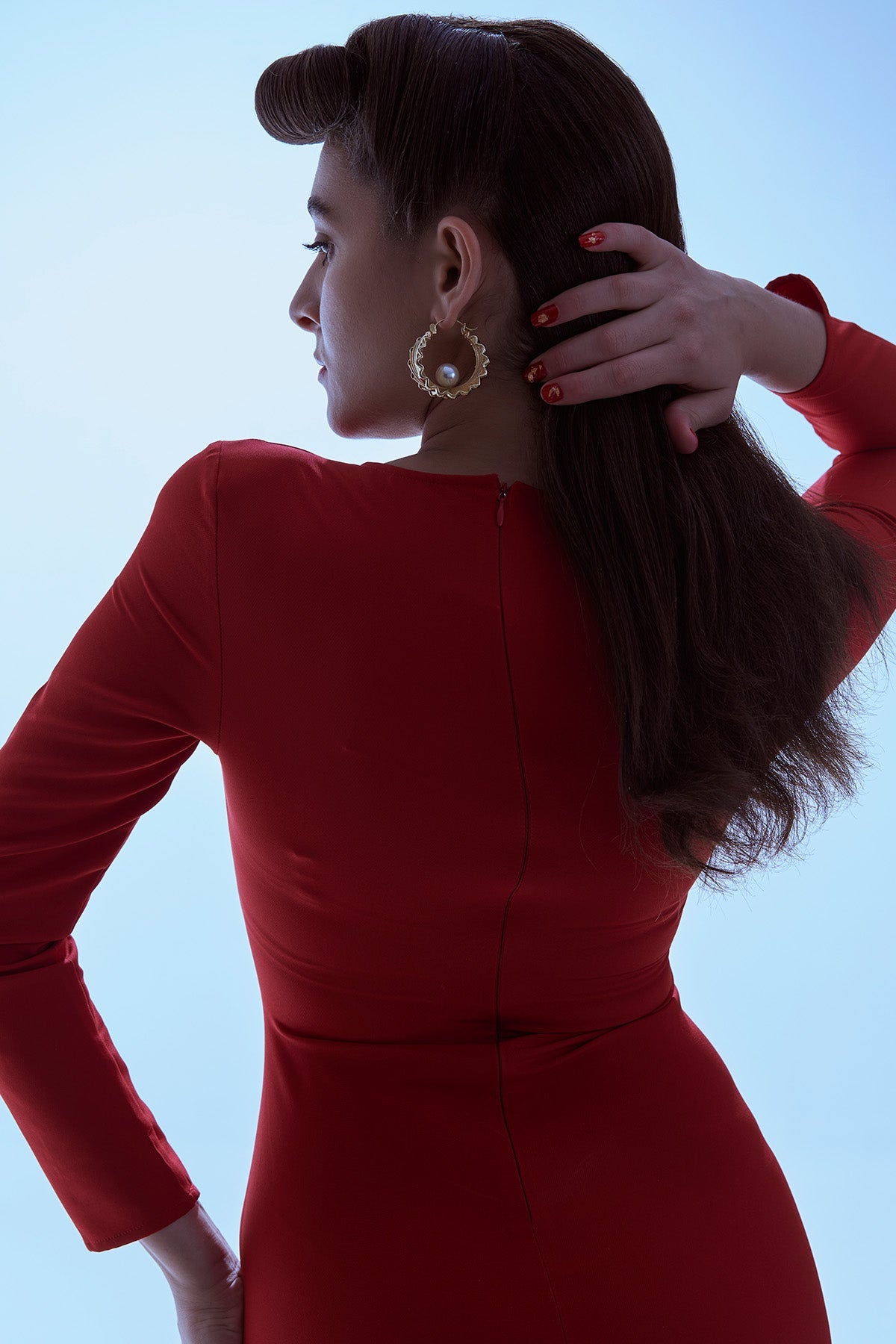 Buy Gold Brass Pearl Hoop Earrings for women by Ethnic Andaz online available at scrollnshops