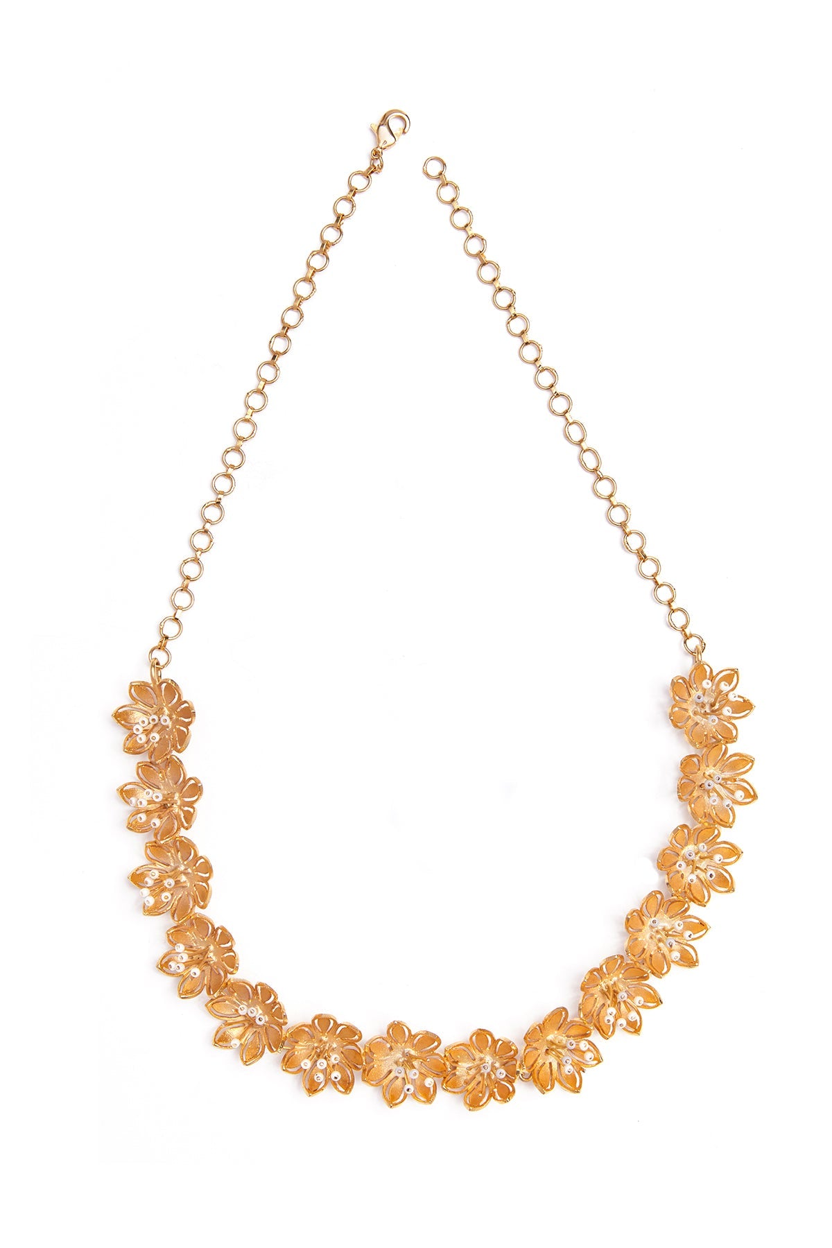 Buy Gold Brass Petal Chic Necklace for women by Ethnic Andaz online available at scrollnshops