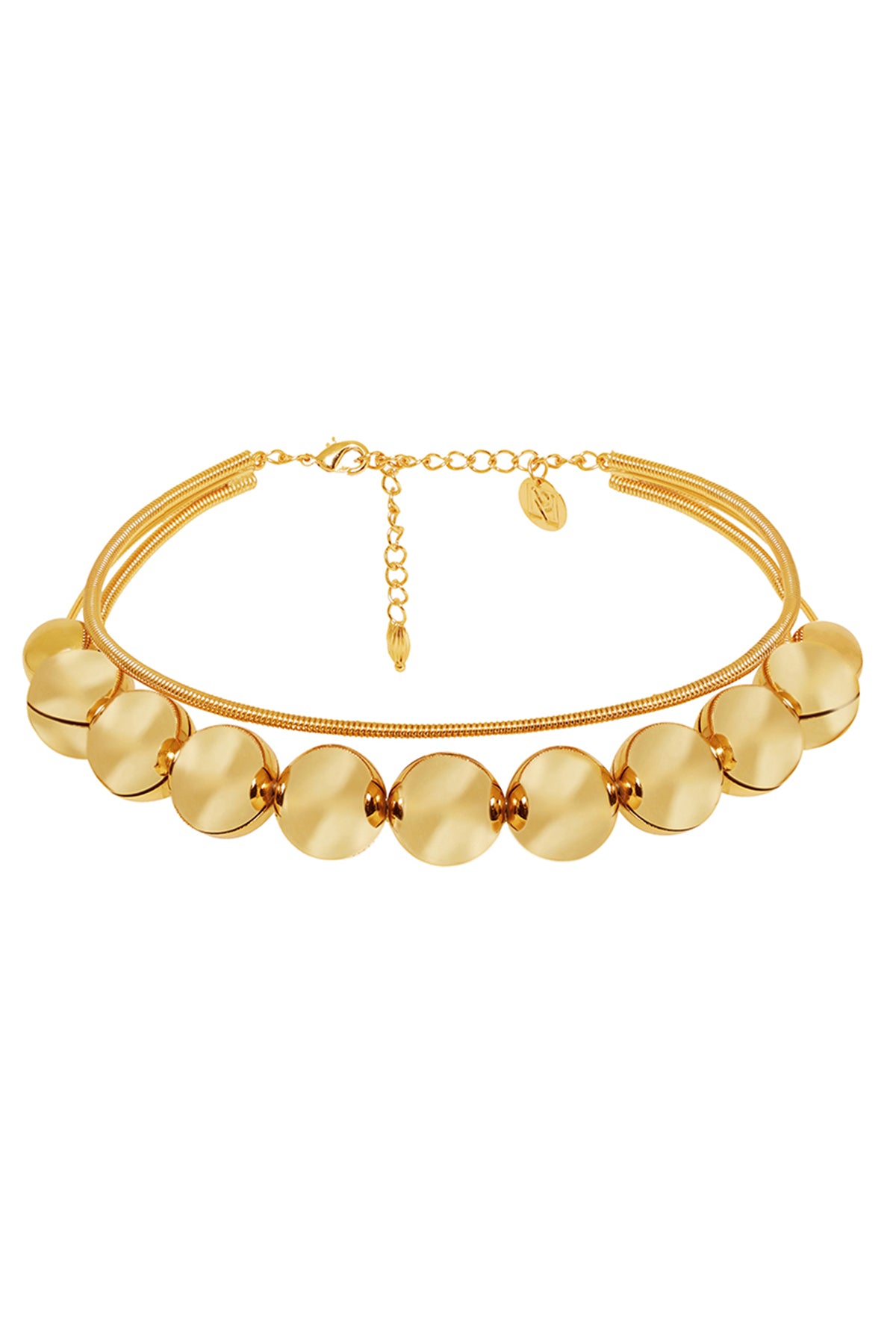 Gold Brass Plated Pearl Necklace