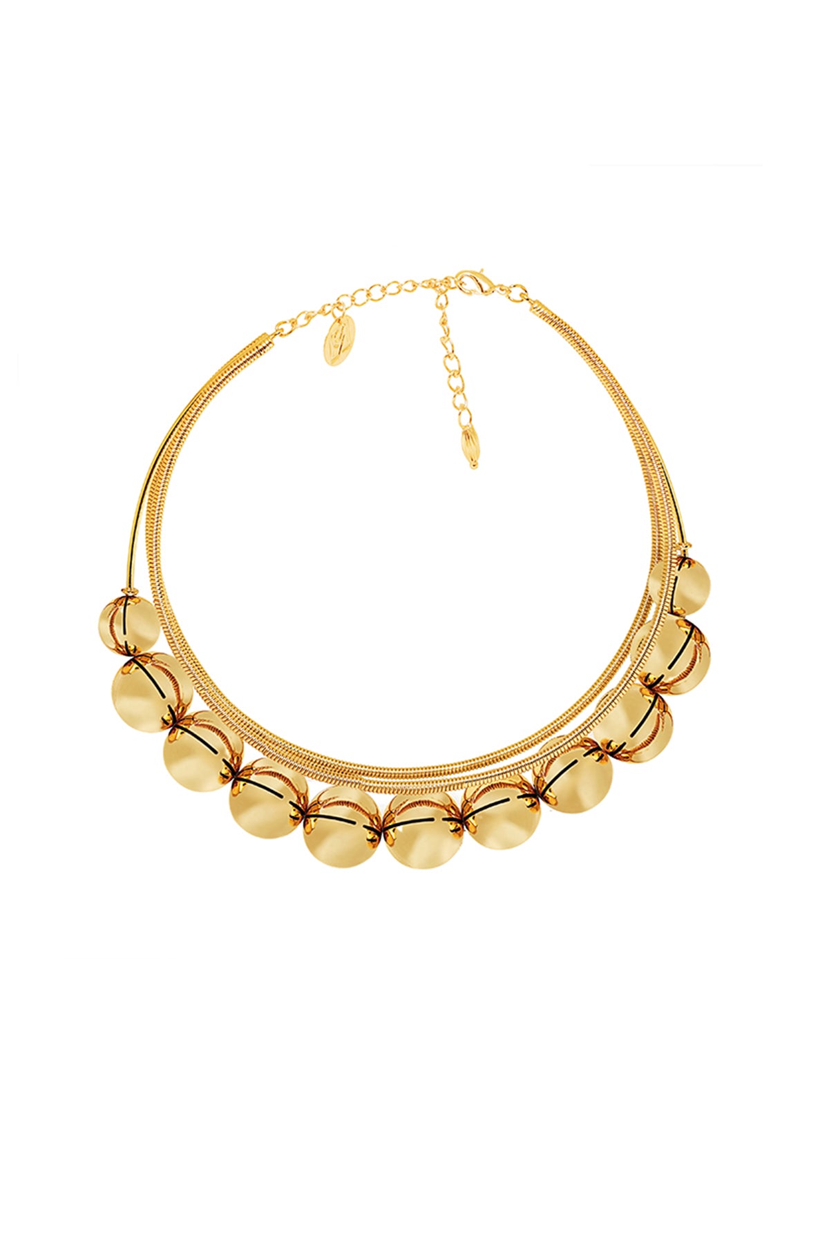 Gold Brass Plated Pearl Necklace