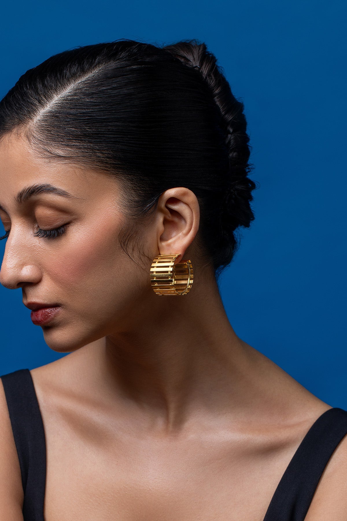 Buy Gold Brass Small Sushi Earring for women by Ethnic Andaz online available at scrollnshops