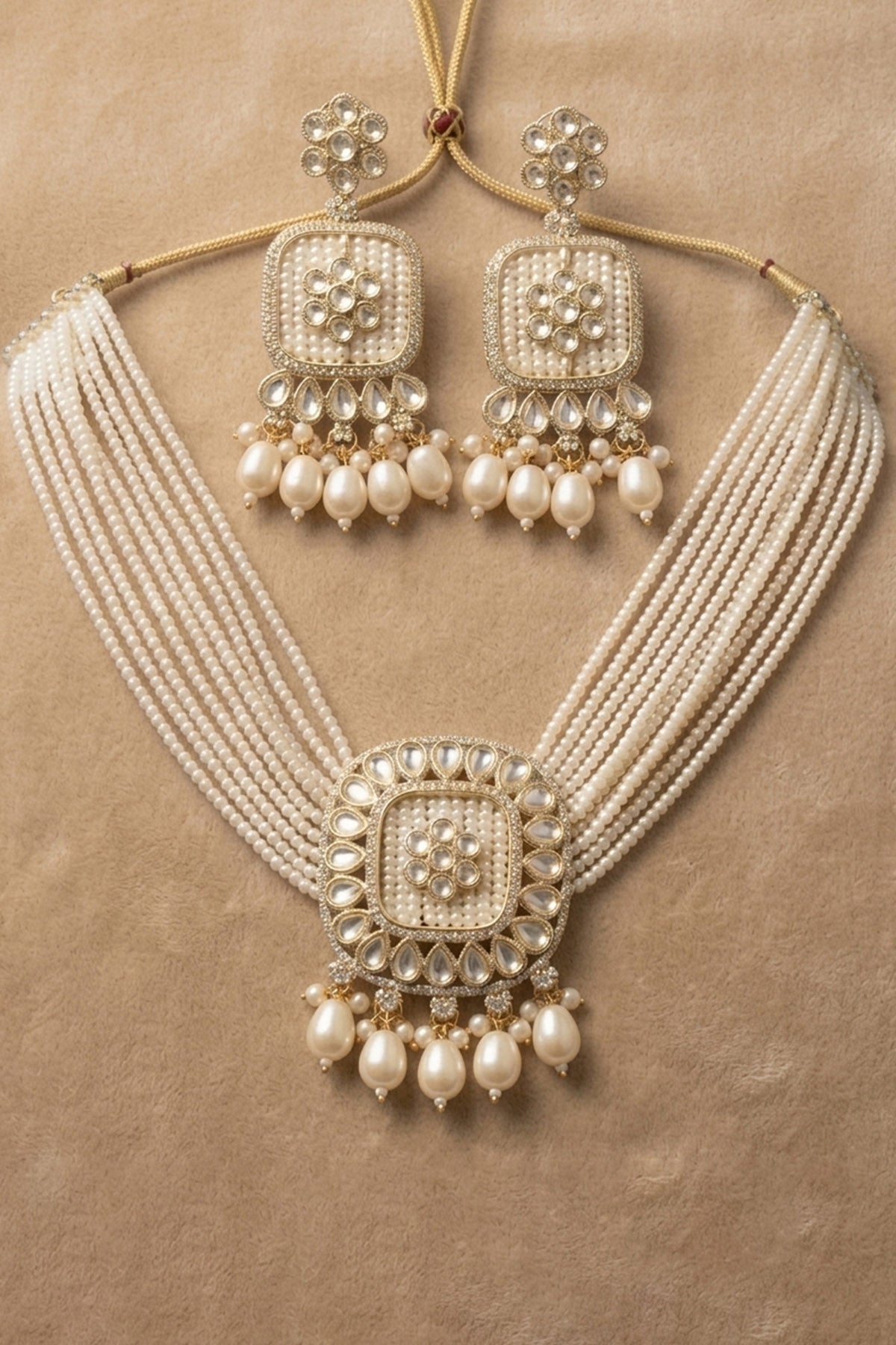 Gold Central Pendant Choker Set