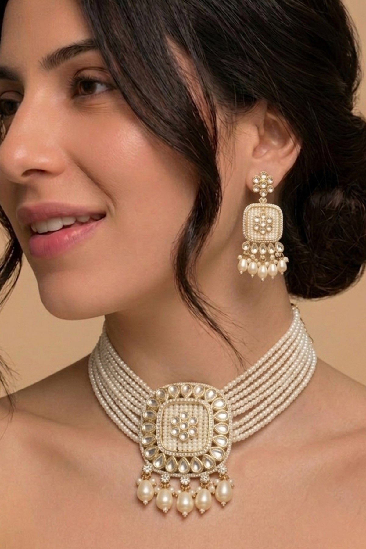 Buy Gold Central Pendant Choker Set for women by Inko & Co online available at scrollnshops
