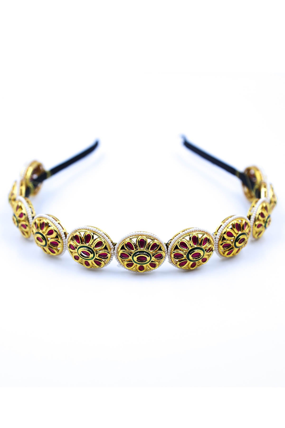 Buy Gold Circular Broach Hairband by Foot Fuel for women online at ScrollnShops