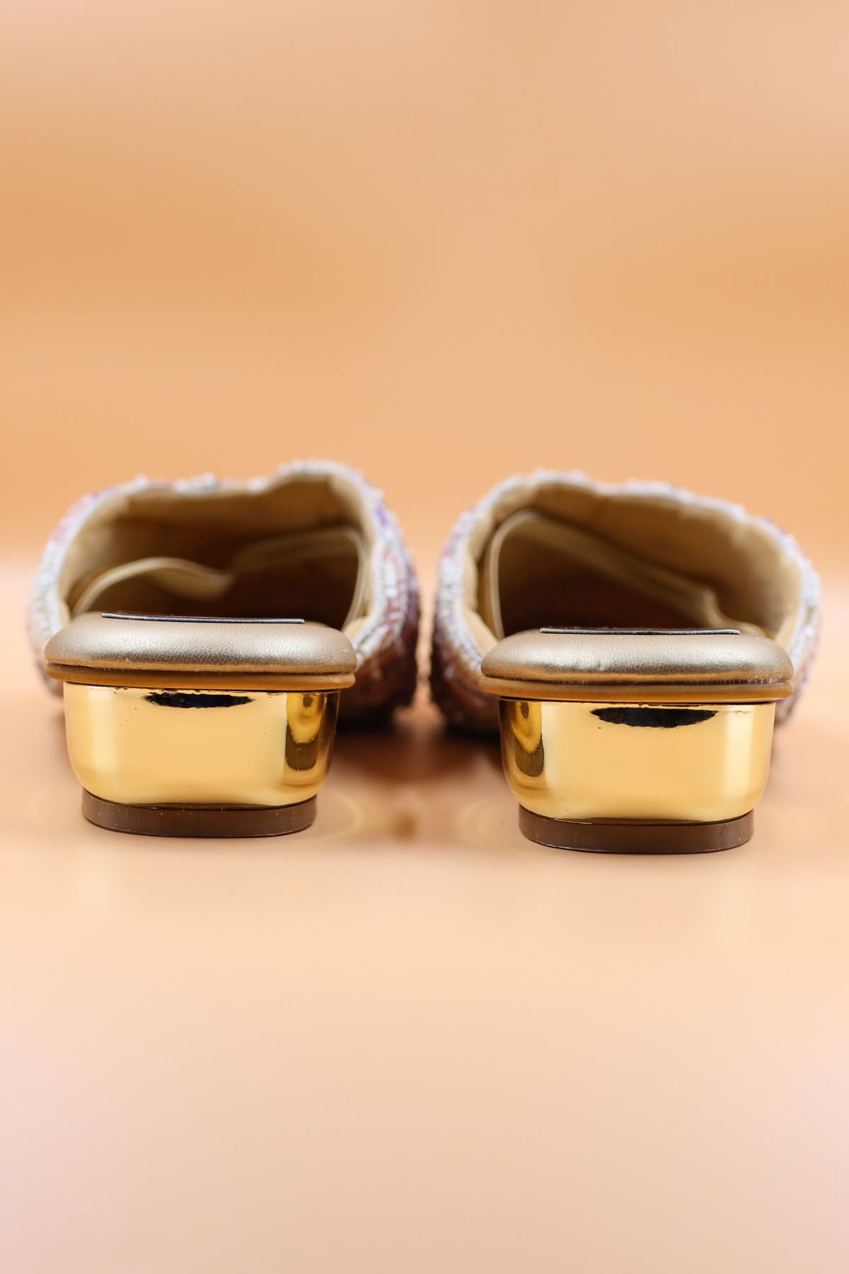 Gold Crystal & Bead Work Mules