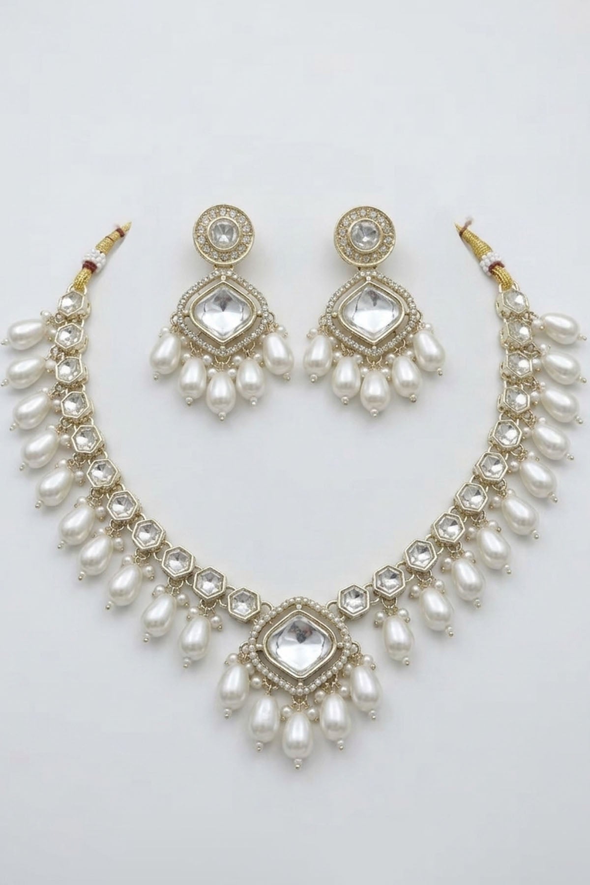 Gold Crystal Drop Jewellery Set