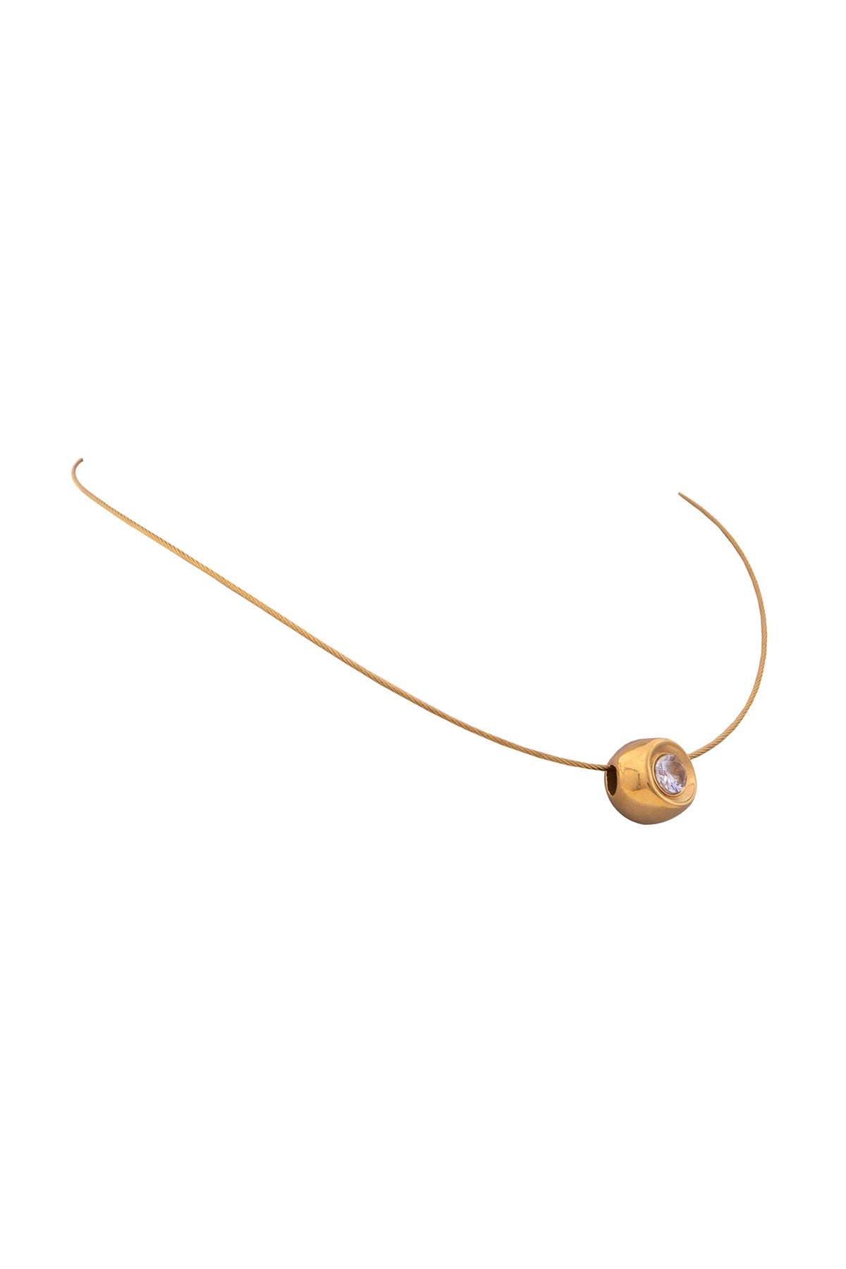 Gold Crystal Drop Pendant Set