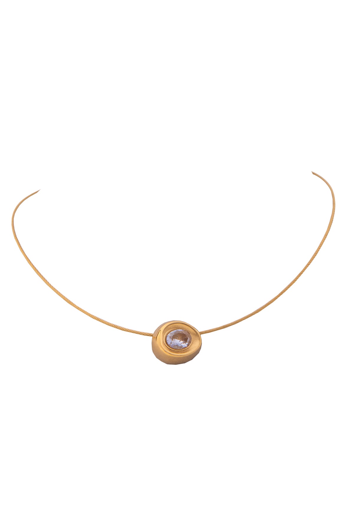 Gold Crystal Drop Pendant Set