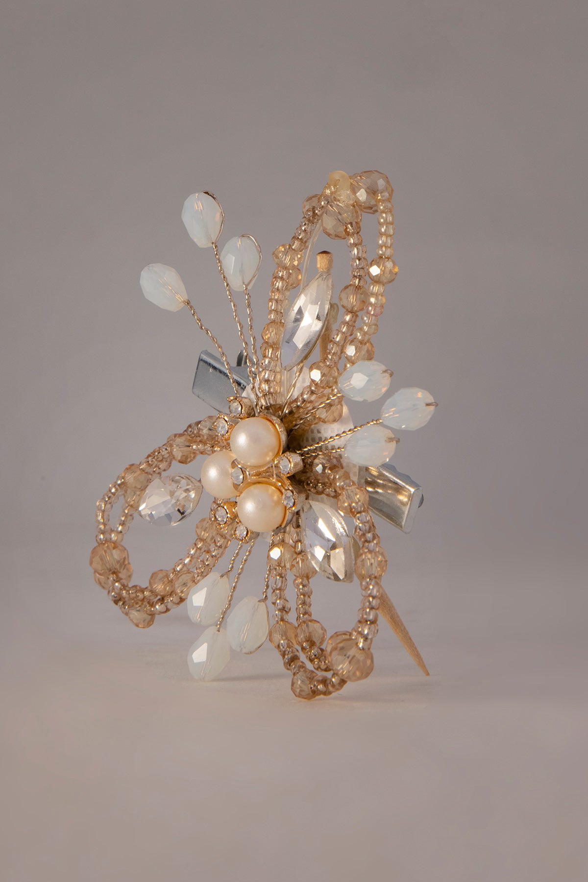 Gold Crystal Studded Hair Clip