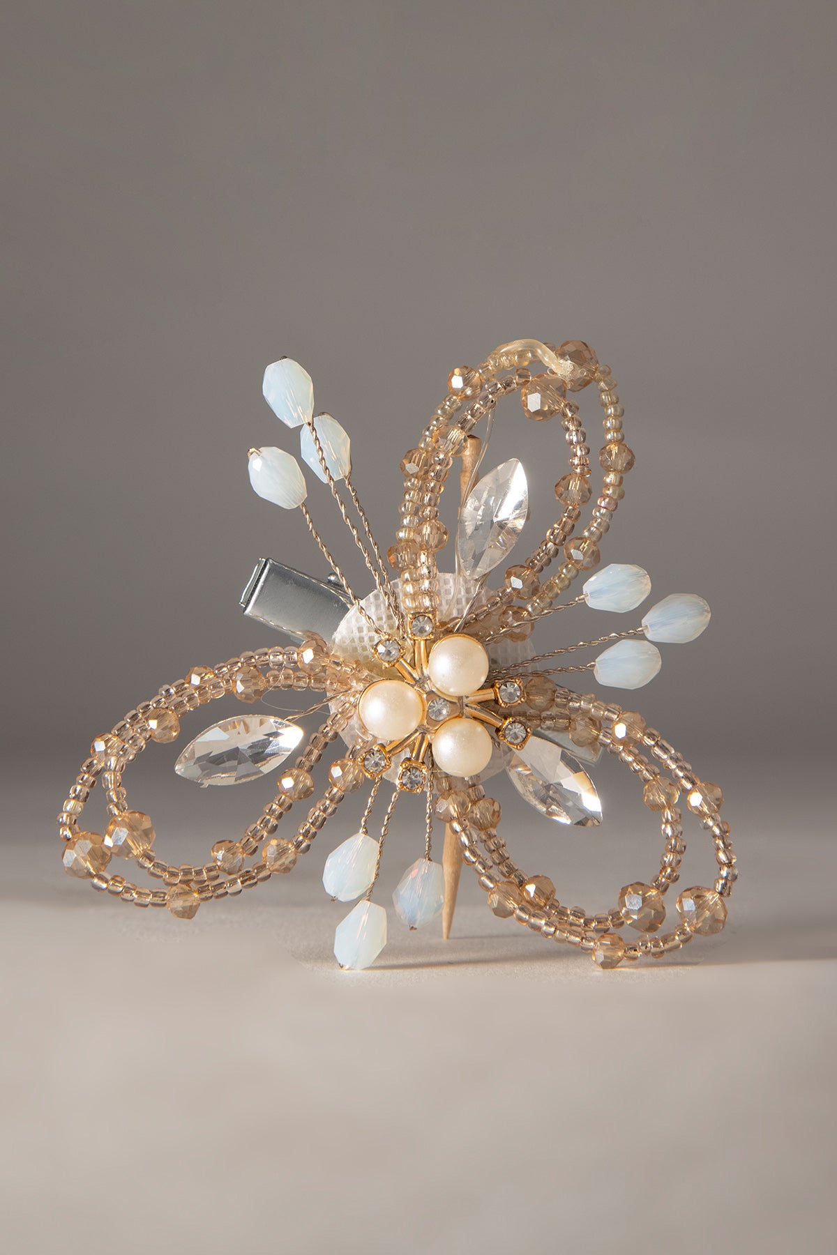 Gold Crystal Studded Hair Clip