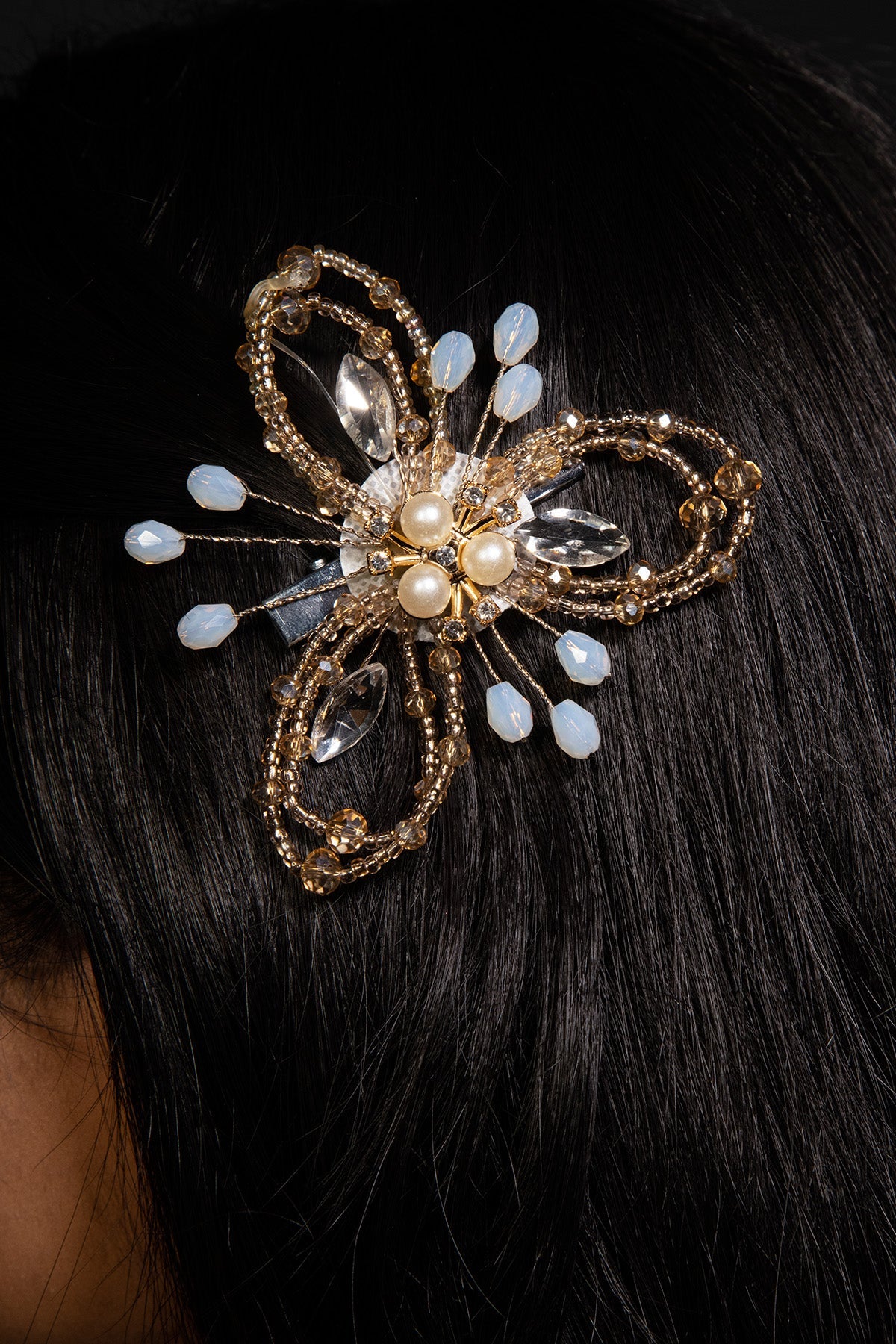 Buy Gold Crystal Studded Hair Clip by Beauty Spot Jewellery for Women online at ScrollnShops