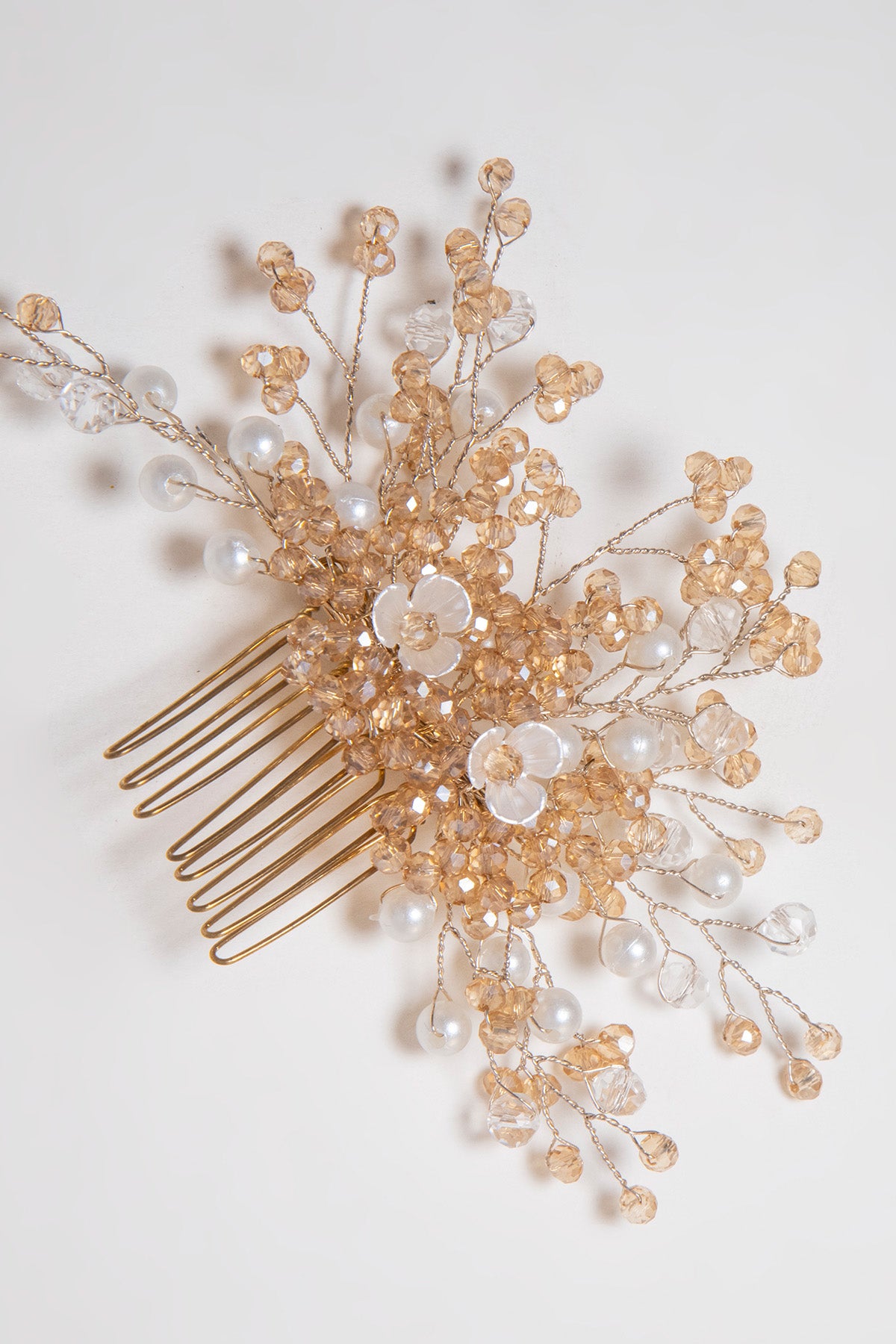 Gold Crystal Studded Hair Comb