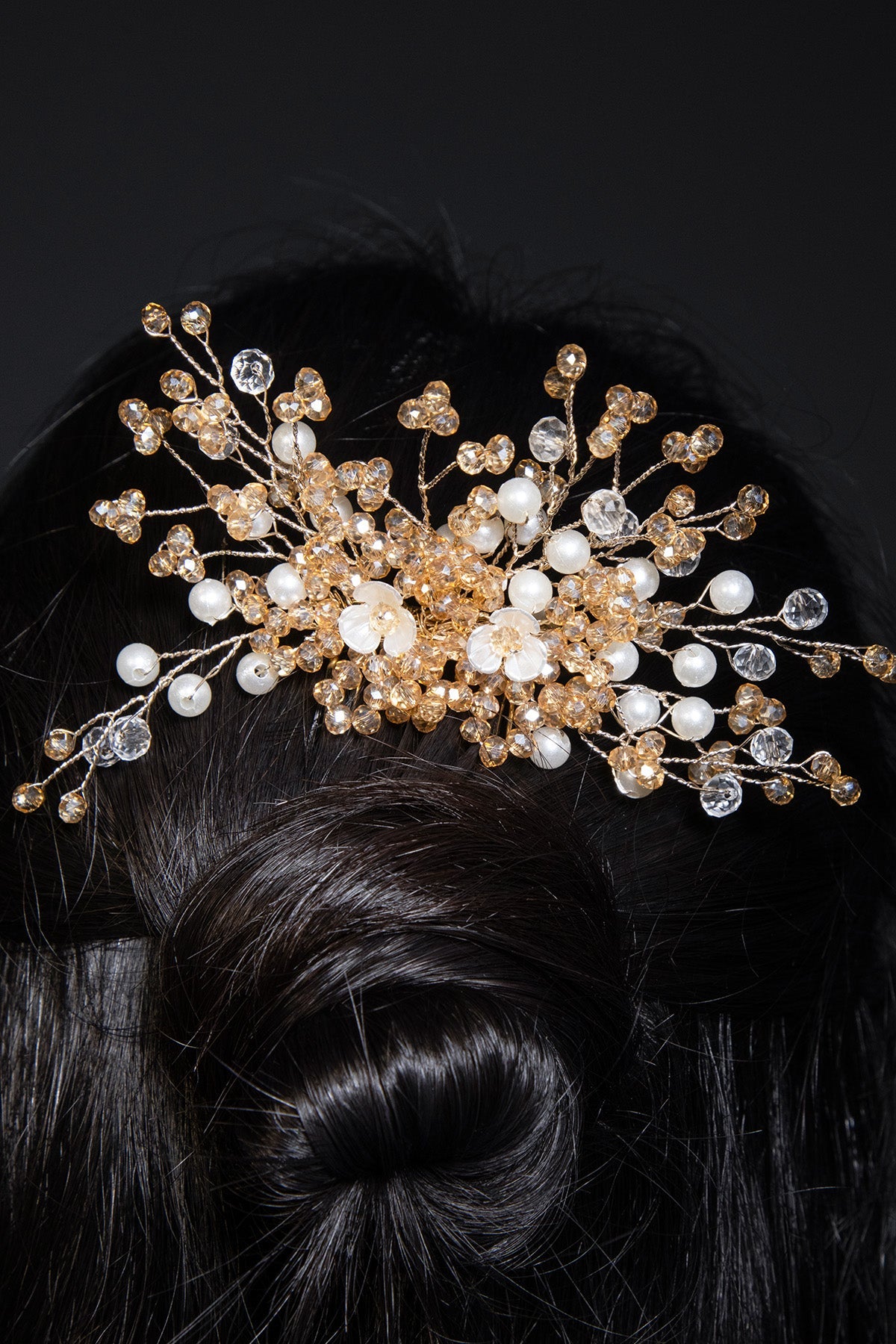 Buy Gold Crystal Studded Hair Comb by Beauty Spot Jewellery for Women online at ScrollnShops