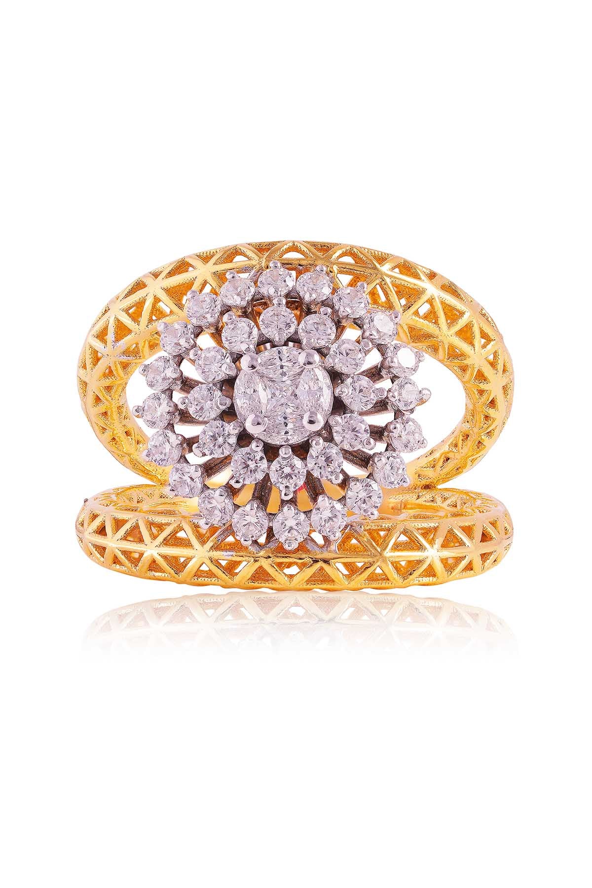 Gold Cubic Zirconia Azalea Ring