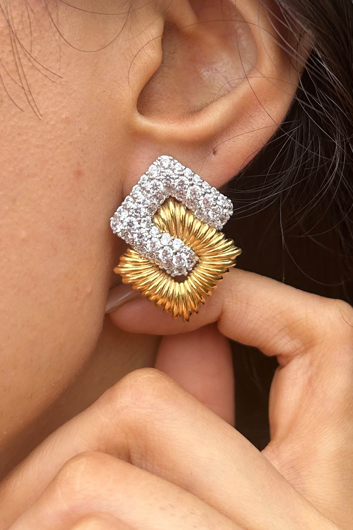 Gold Cubic Zirconia Earrings