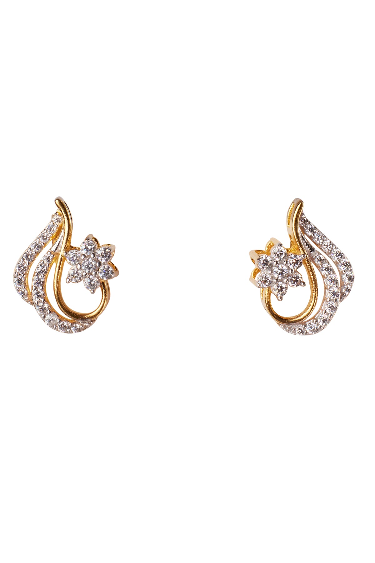 Gold Cubic Zirconia Ice Studs