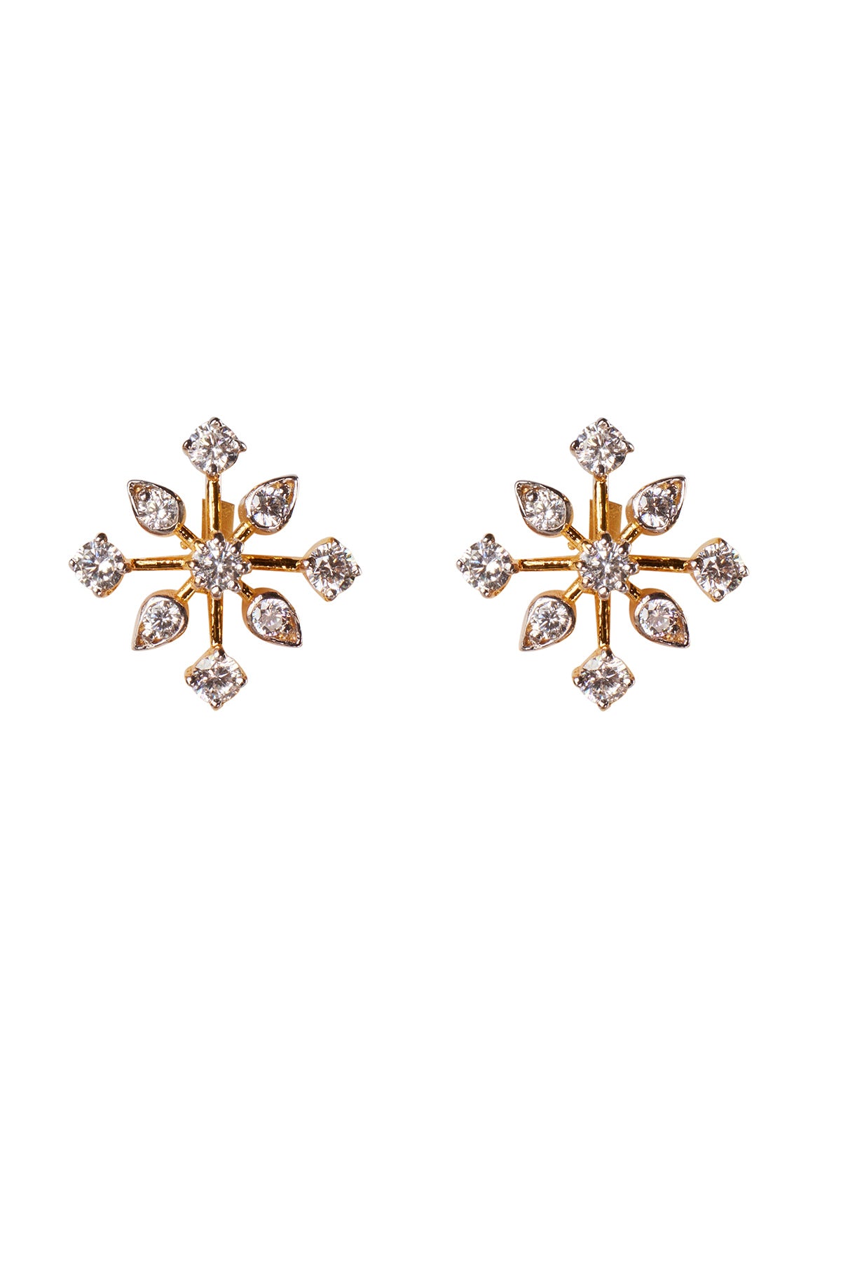 Gold Cubic Zirconia Pushan Studs