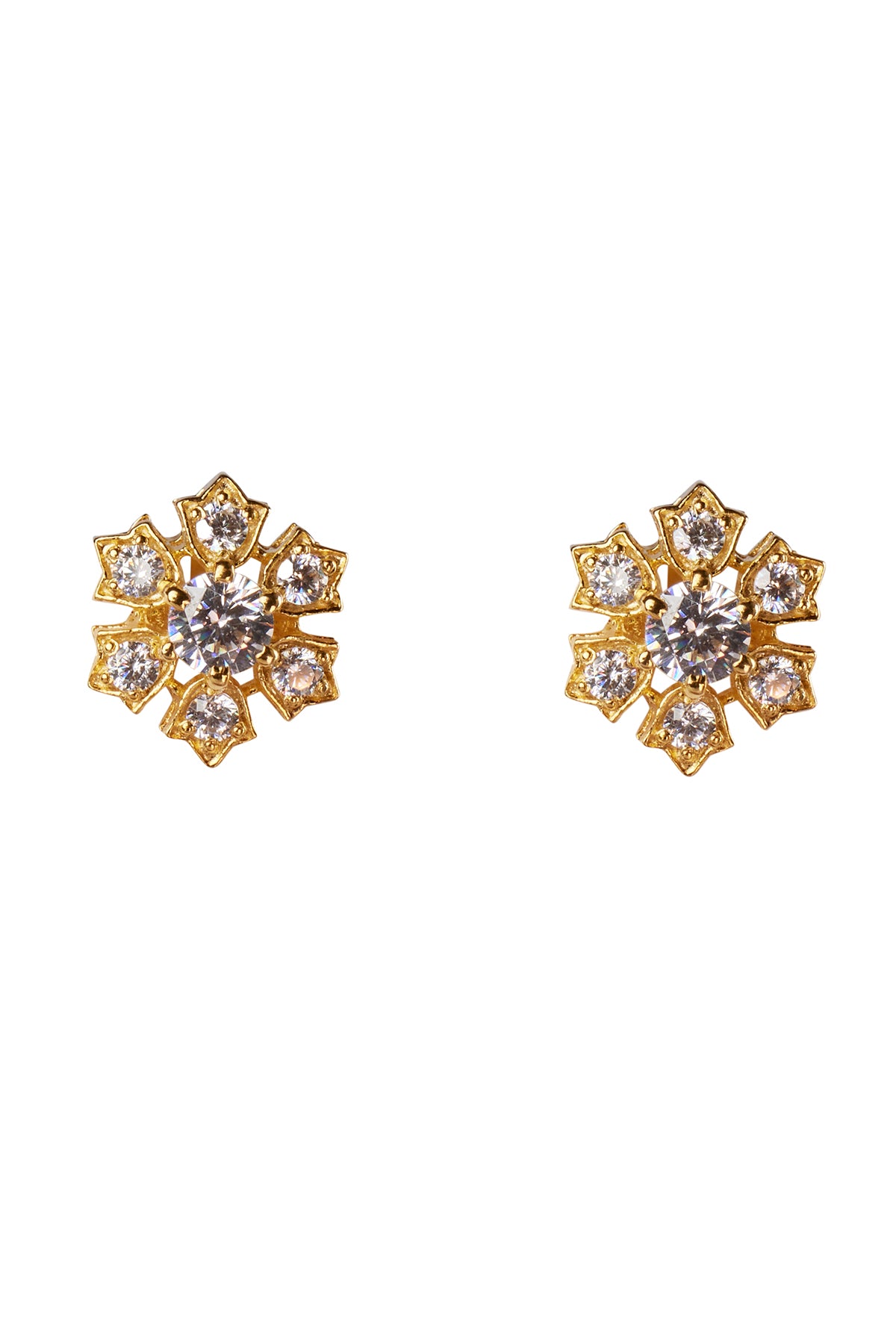 Gold Cubic Zirconia Trisa Studs