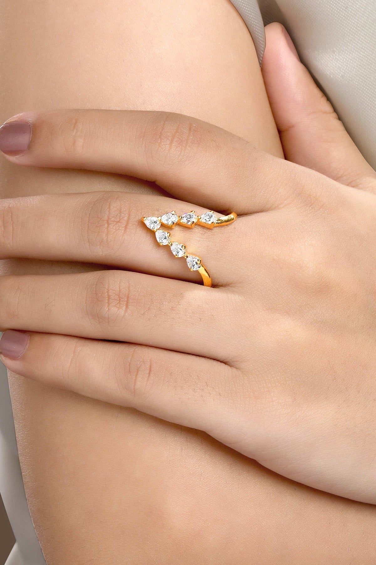 Buy Gold Cubic Zirconia Vanki Ring by Sica for women online at ScrollnShops