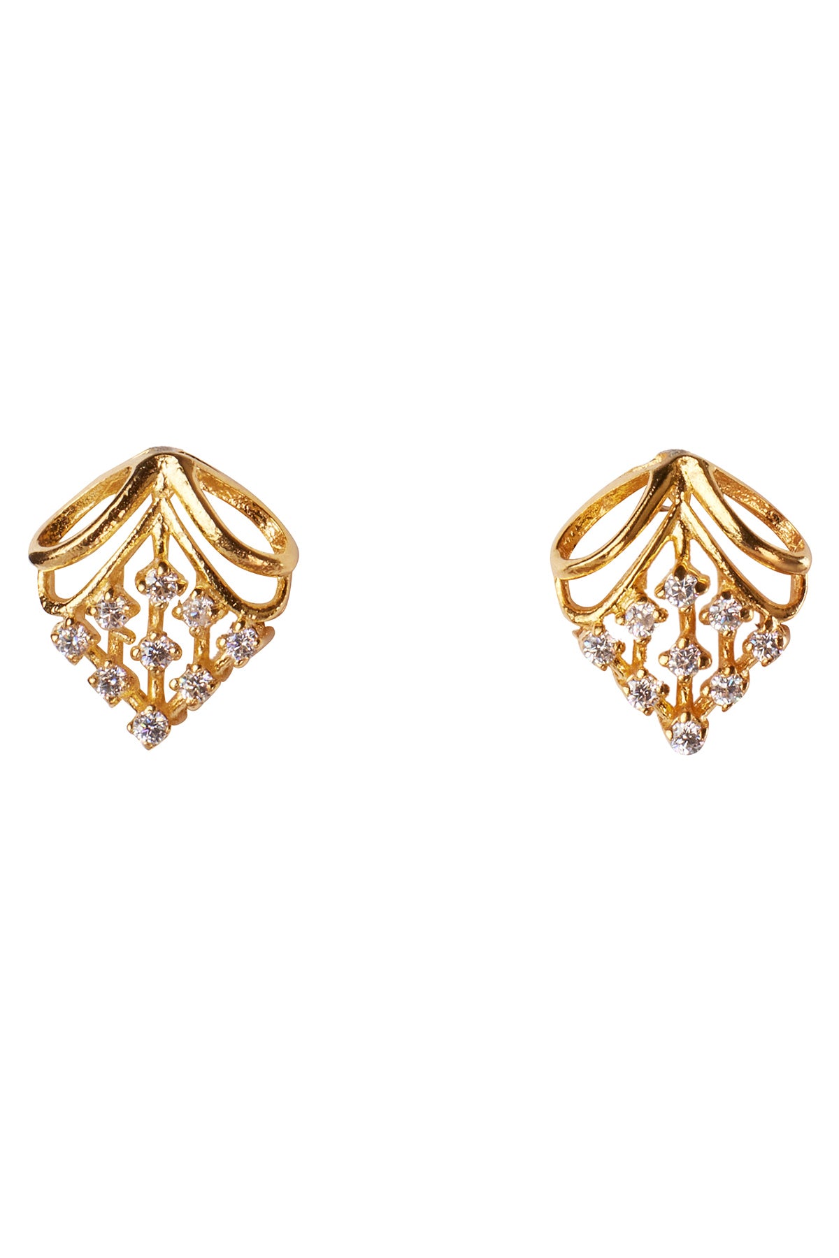 Gold Daffodil Stud Earrings