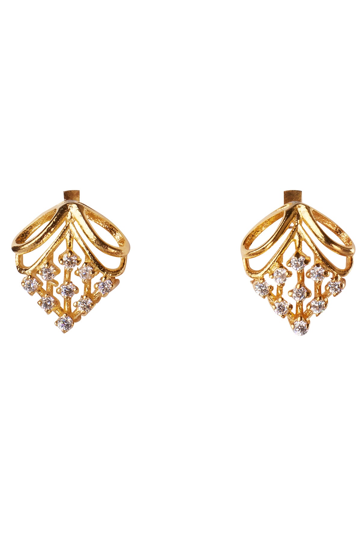 Gold Daffodil Stud Earrings