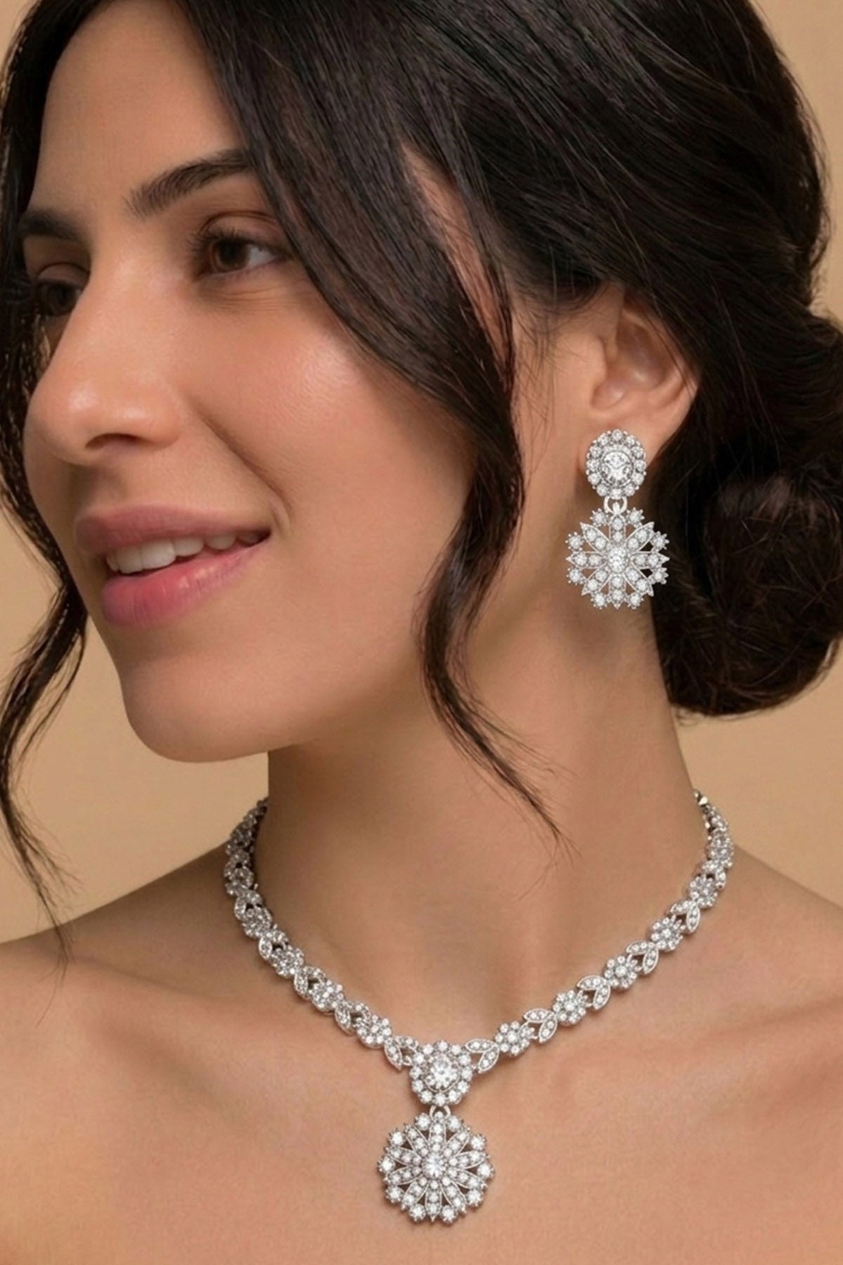 Buy Gold Diamond Cut Jewellery Set for women by Inko & Co online available at scrollnshops
