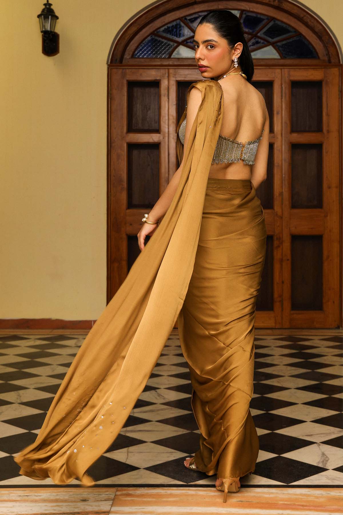 Gold Dori Embroidered Saree