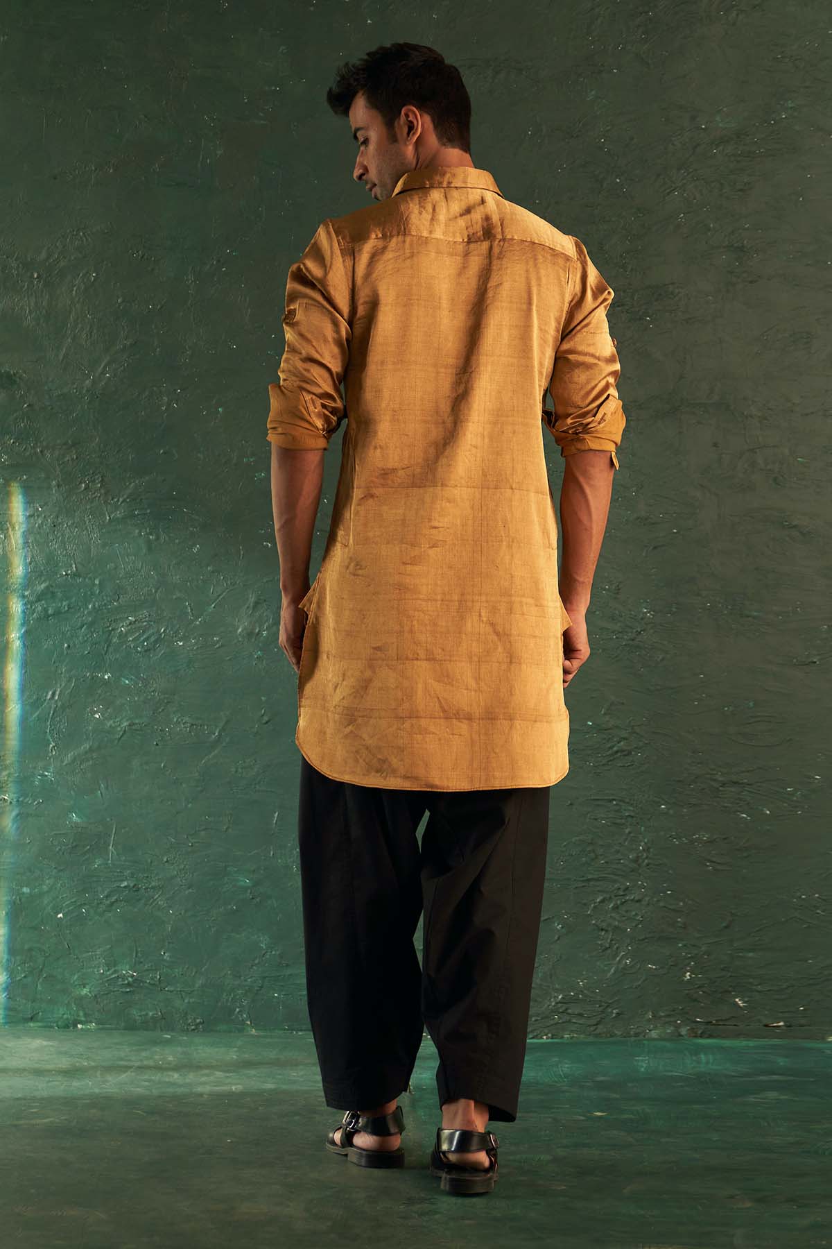 Gold Dori work Pathani Kurta Set