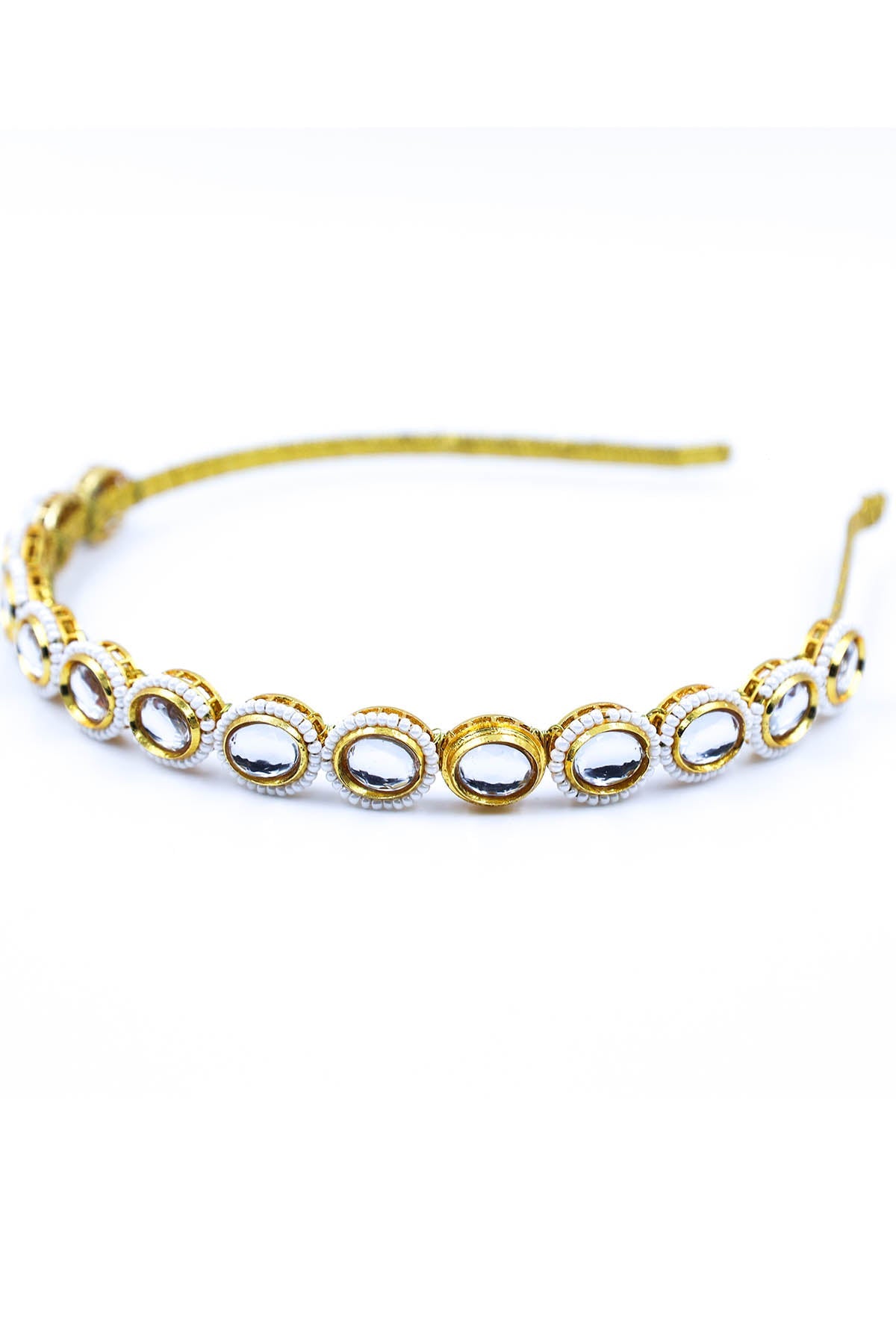 Buy Gold Embellished Carved Hairband by Foot Fuel for women online at ScrollnShops