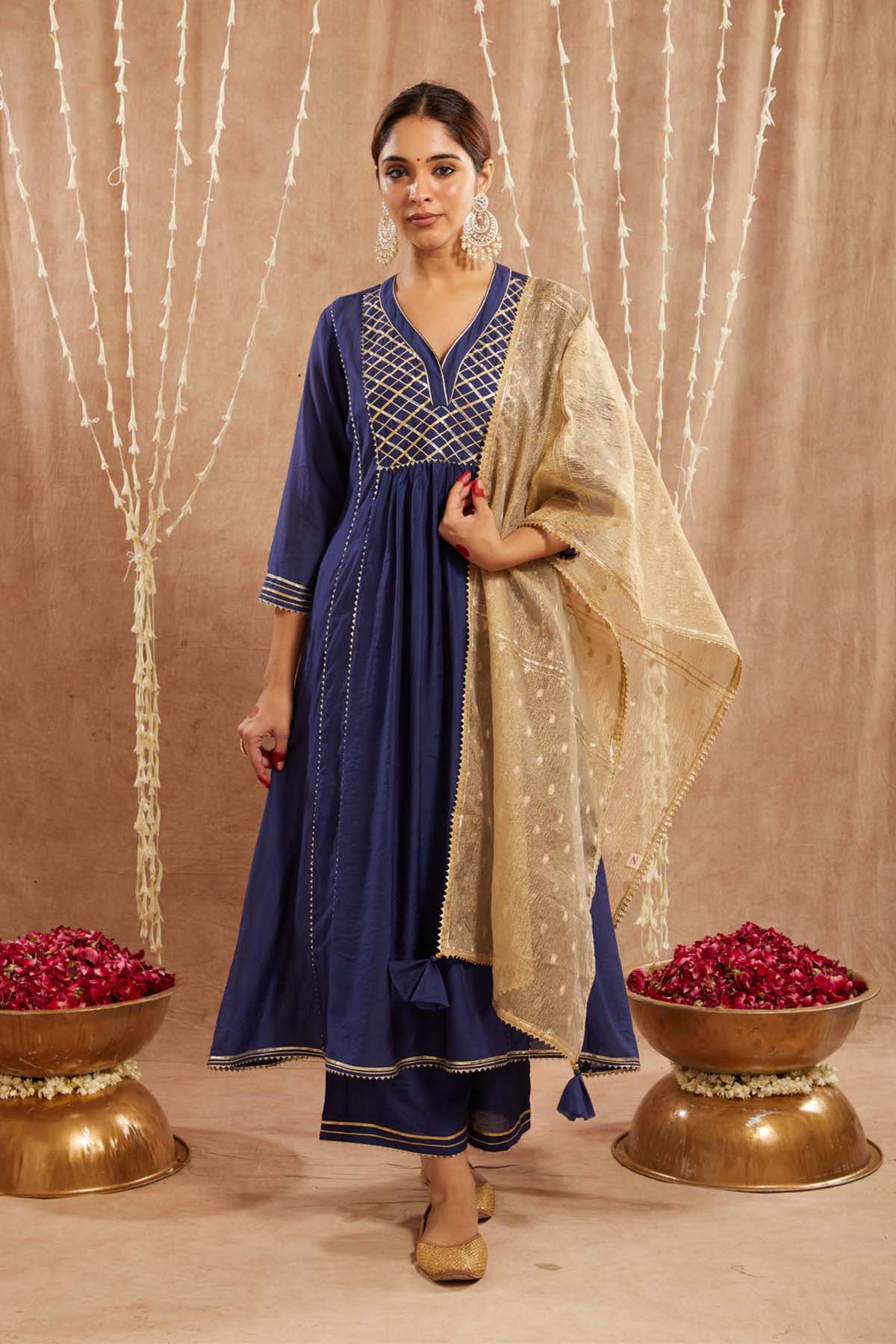 Buy Gold Embellished Drape Dupatta by Nero for women online at ScrollnShops