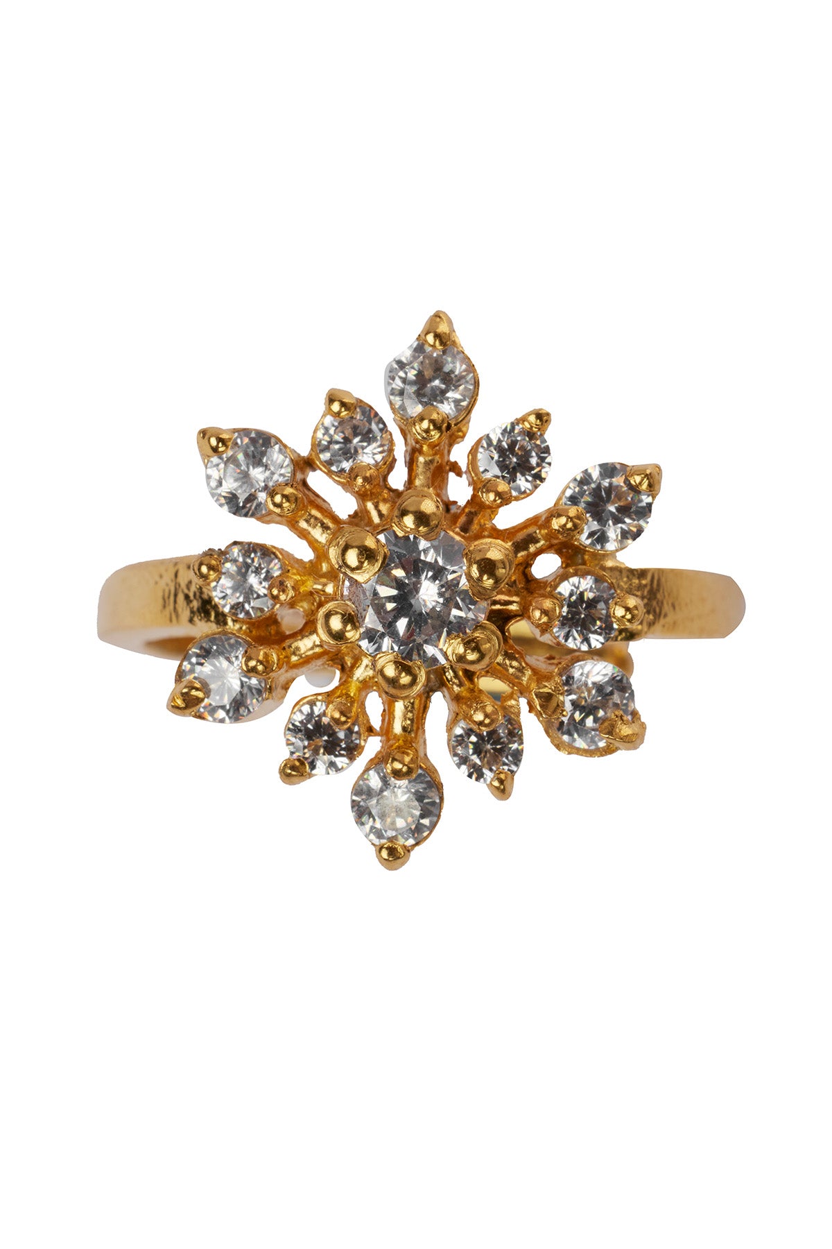 Gold Embellished Floral Ring