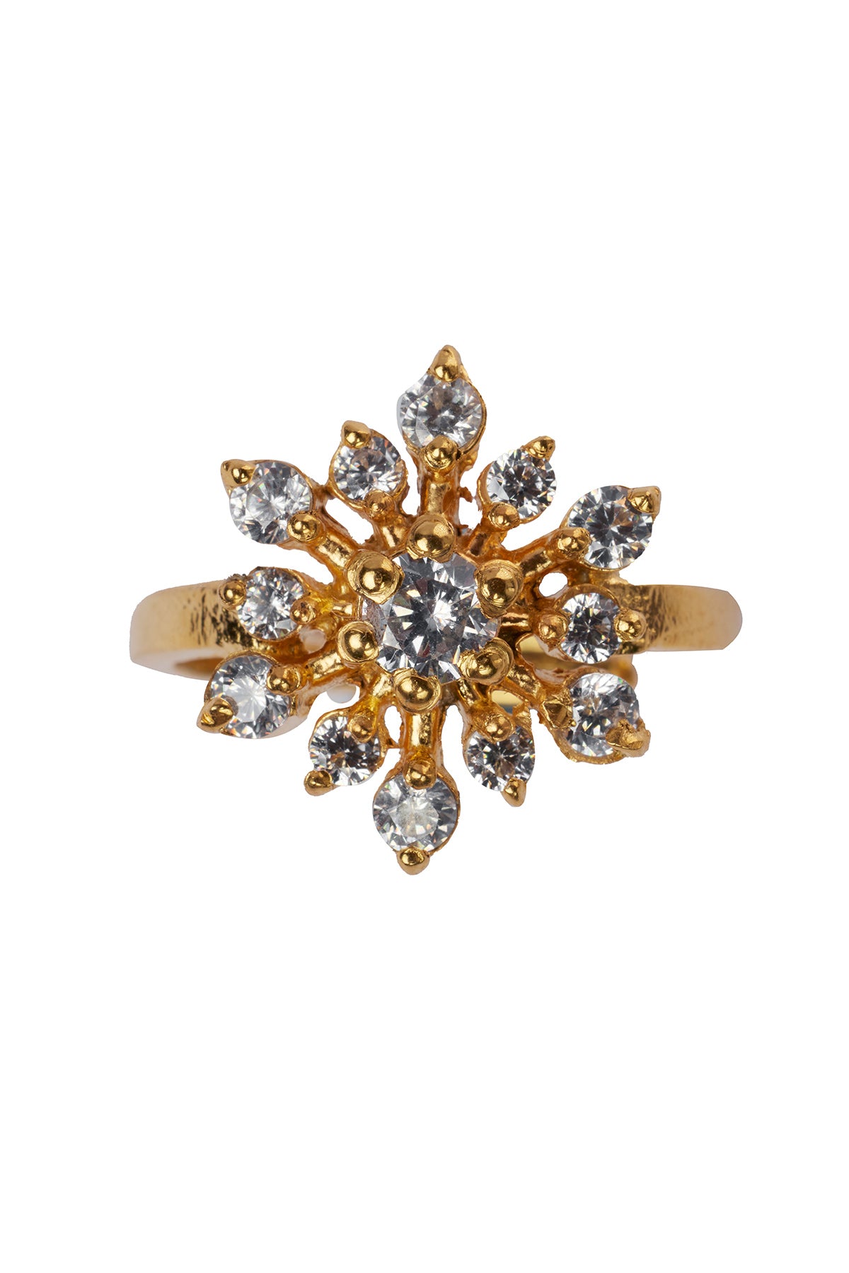 Gold Embellished Floral Ring