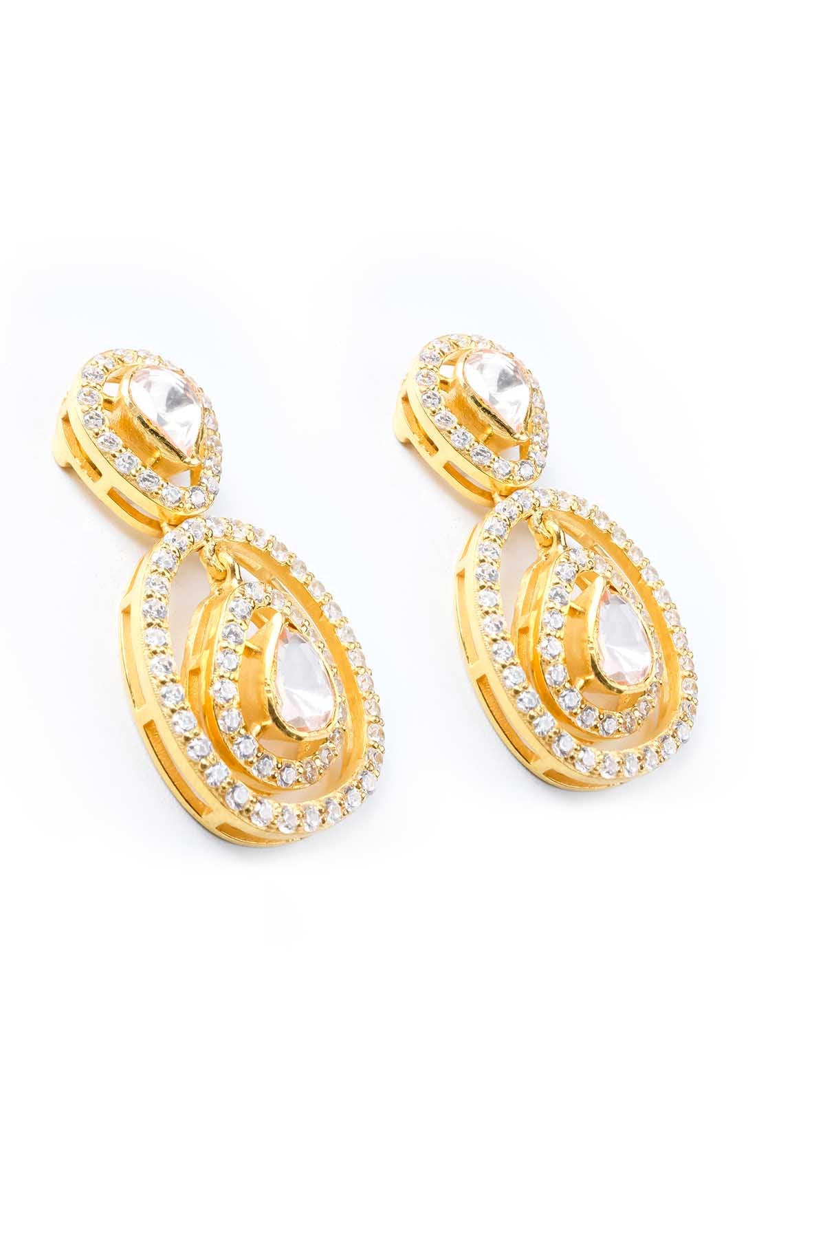 Gold Embellished Polki Earrings