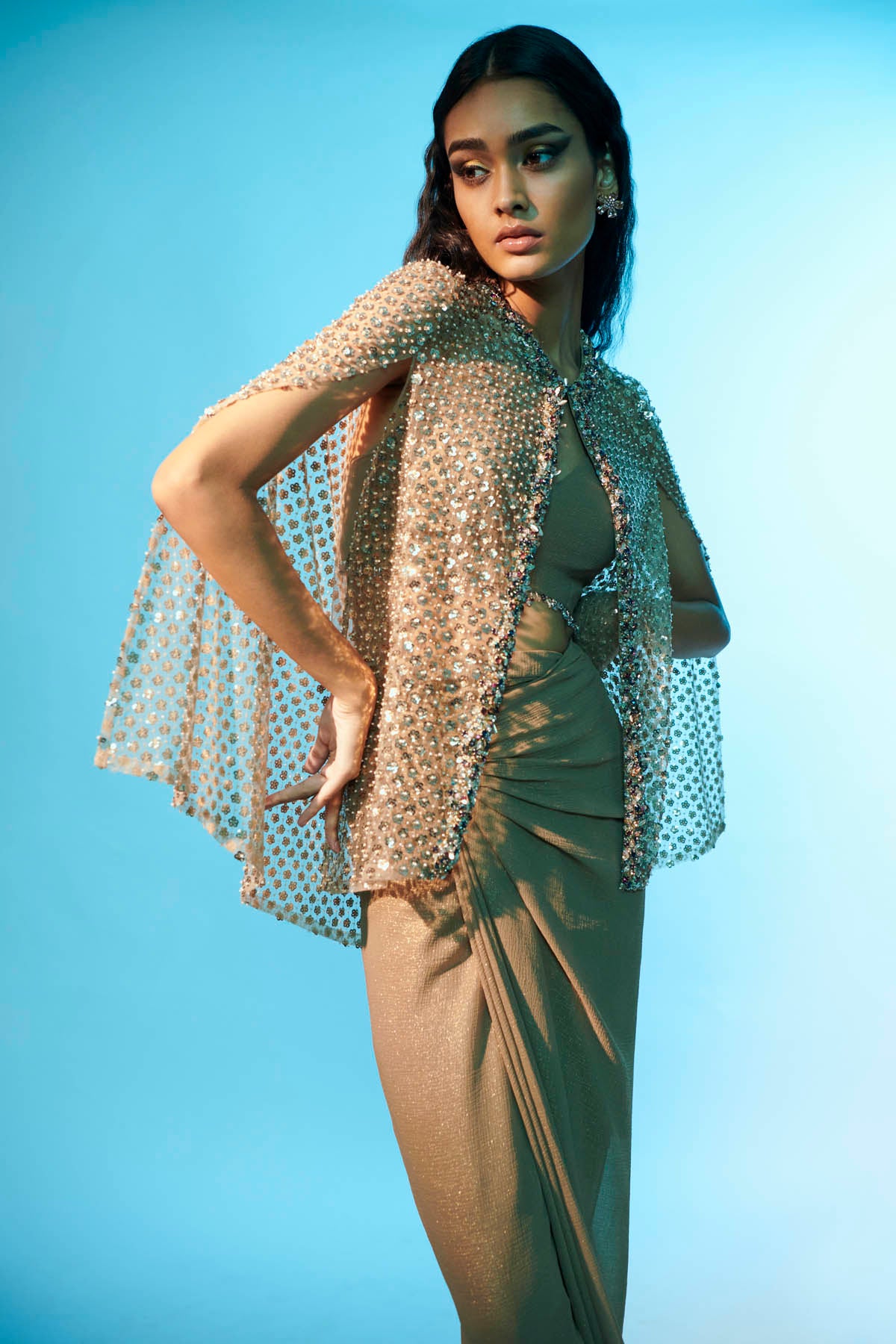 Gold Embroidered Jacket Set