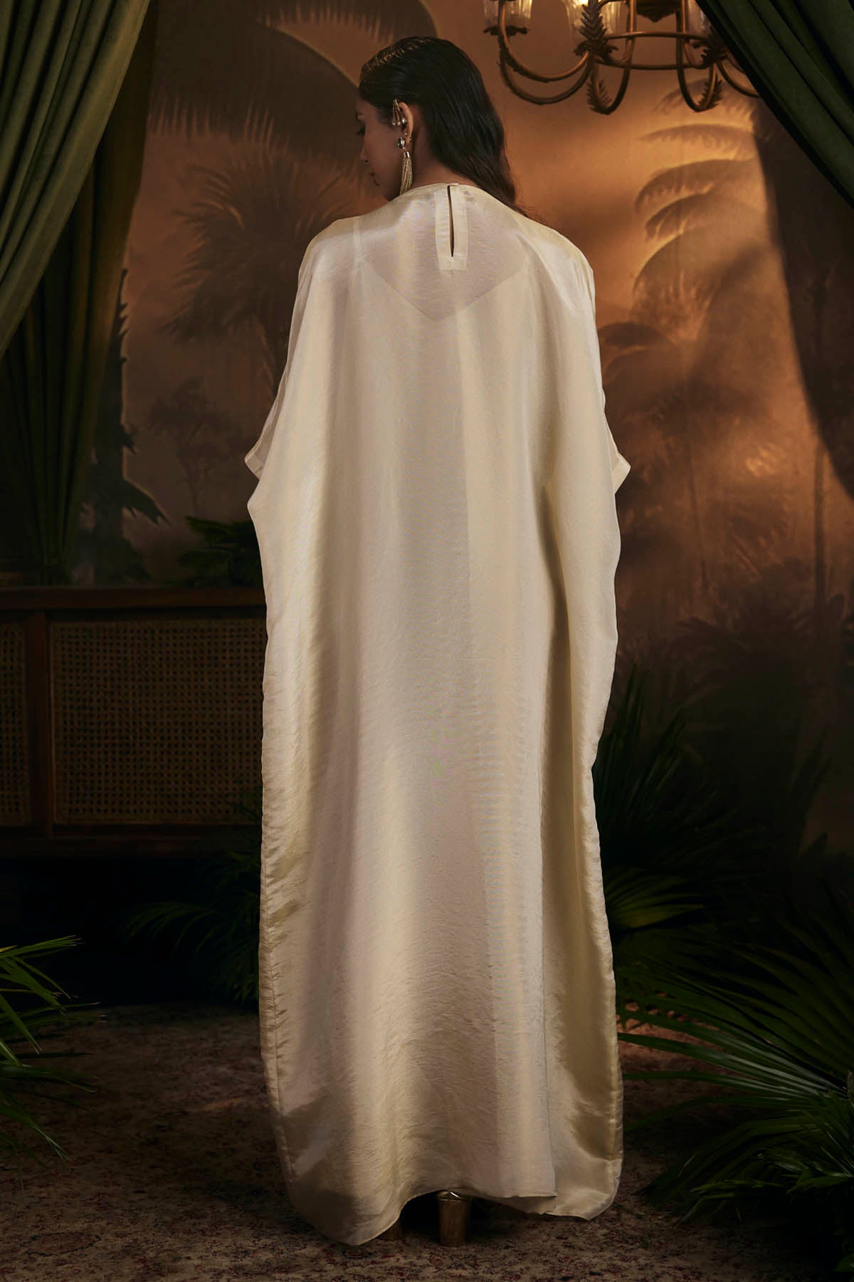 Gold Embroidered Yoke Kaftan