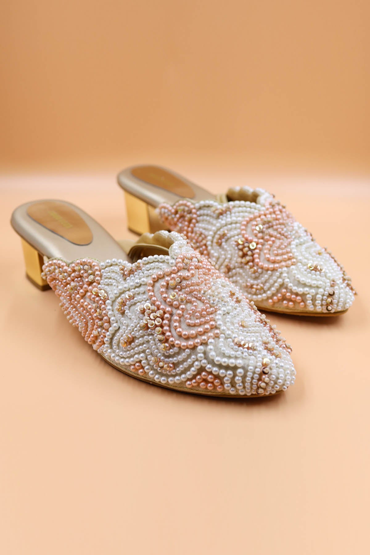 Gold Embroidered Zardosi Mules