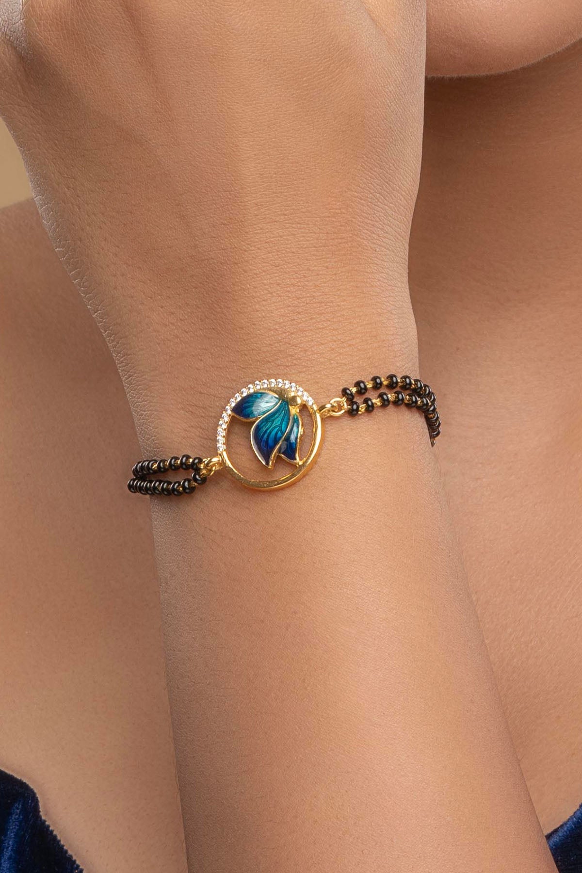 Buy Gold Enamelled Hand Mangalsutra by Sica for women online at ScrollnShops