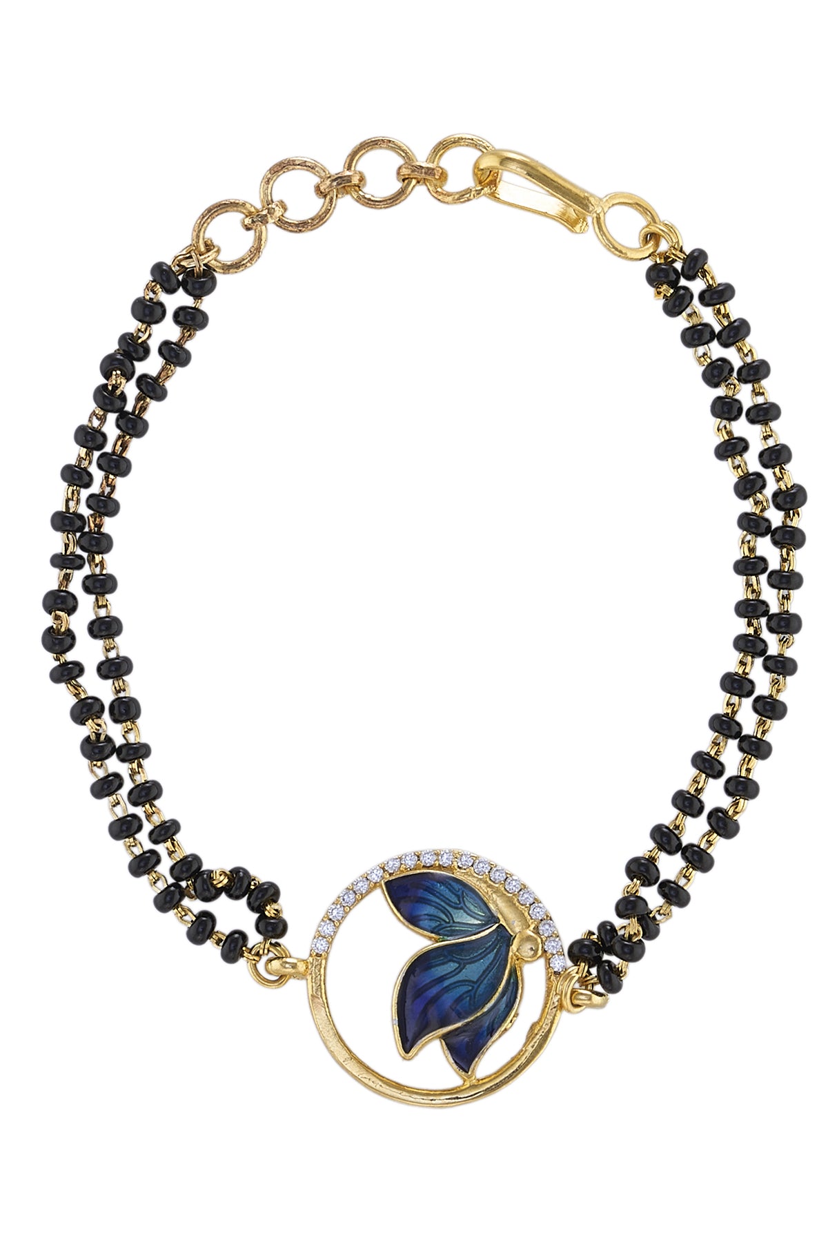 Gold Enamelled Hand Mangalsutra