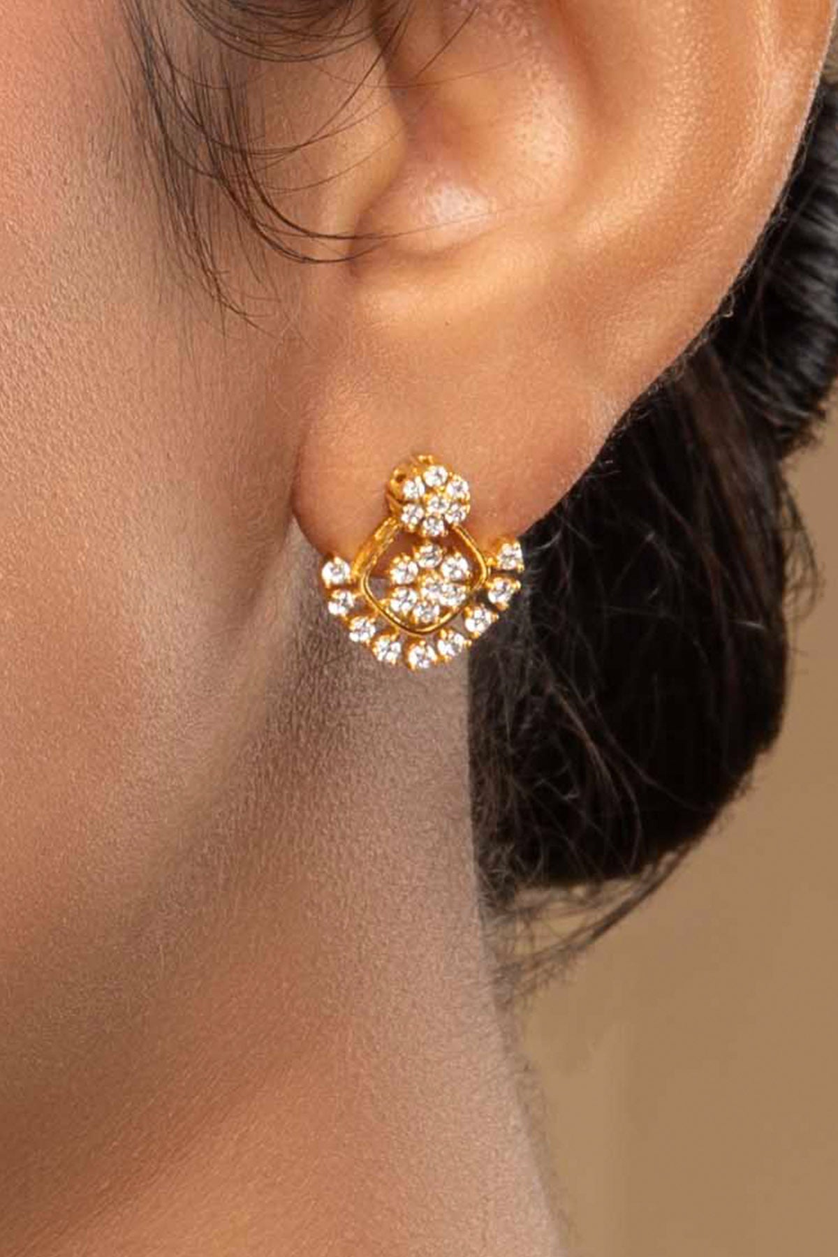 Buy Gold Eye Embellished Earrings for women by Sica online available at scrollnshops