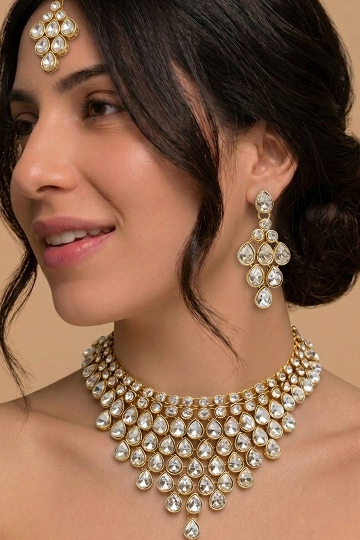 Buy Gold Filigree Detail Choker Set for women by Inko & Co online available at scrollnshops
