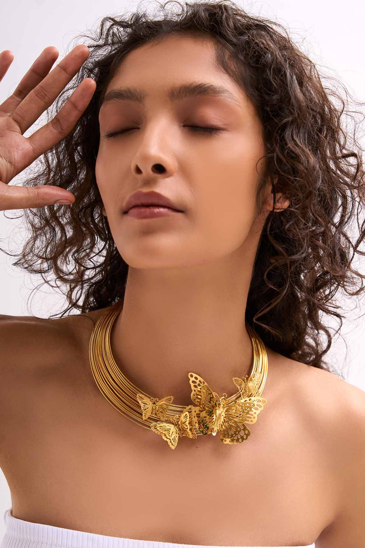 Buy RUHHEITE Gold Finish Butterfly Necklace For Women by Esme Available Online at ScrollnShops