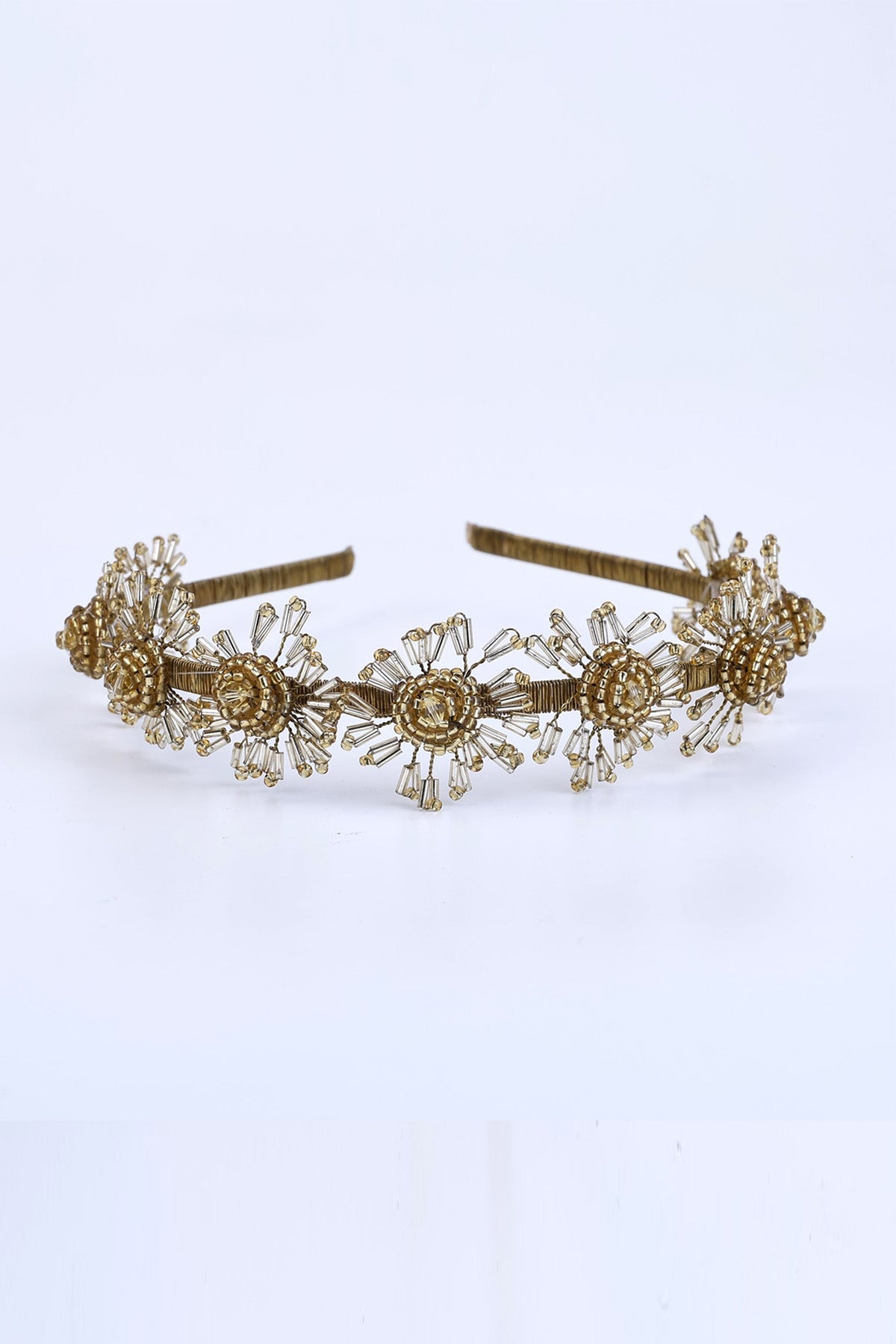 Buy Gold Floral Beaded Hairband by Choko for women online at ScrollnShops