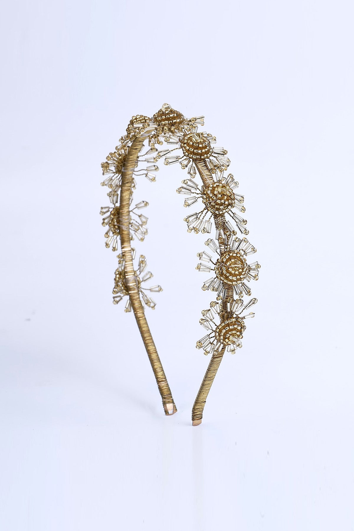 Gold Floral Beaded Hairband