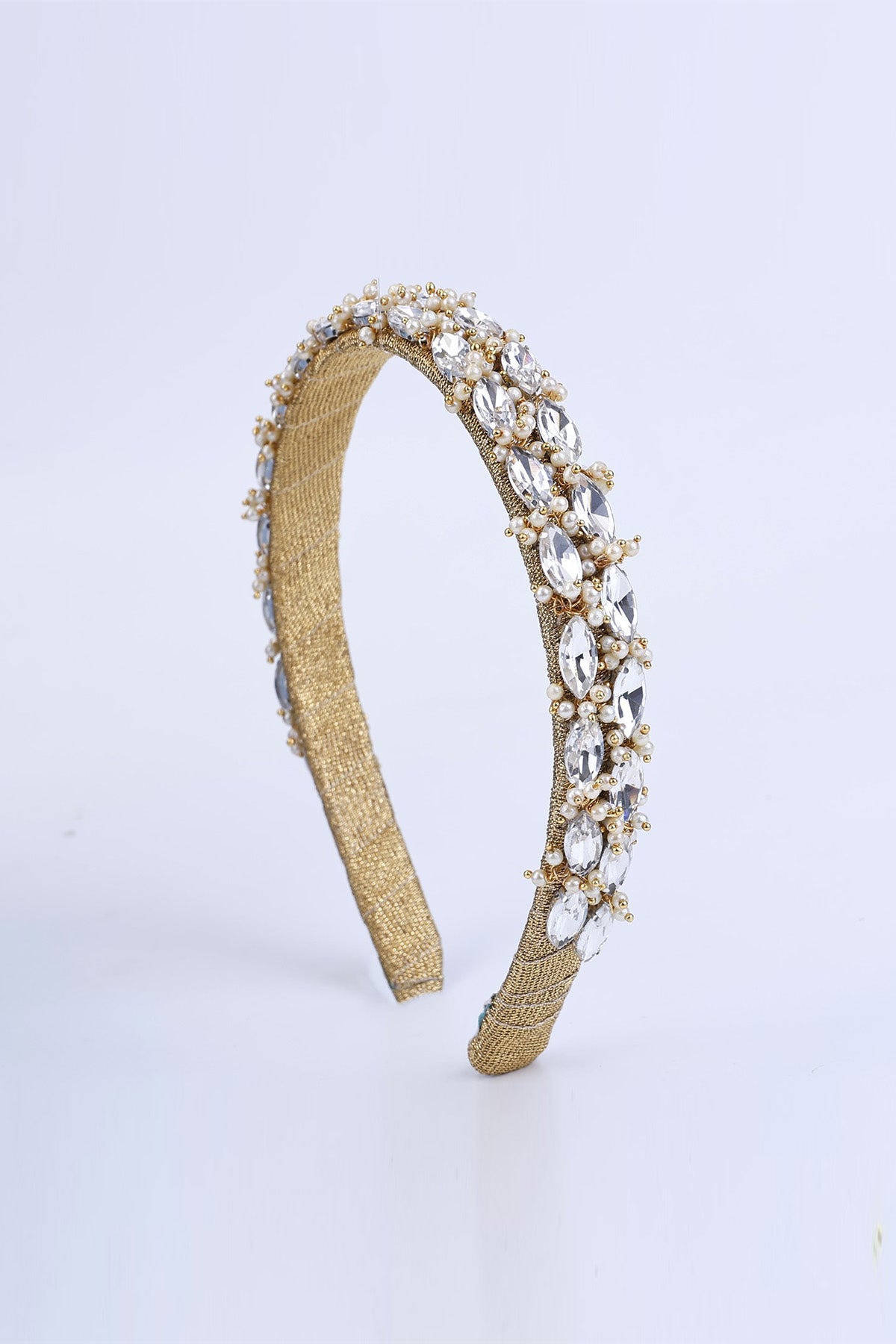 Gold Floral Crystal Hairband