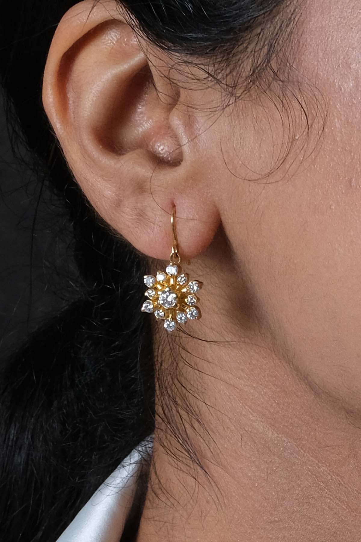 Gold Floral Embellished Earrings