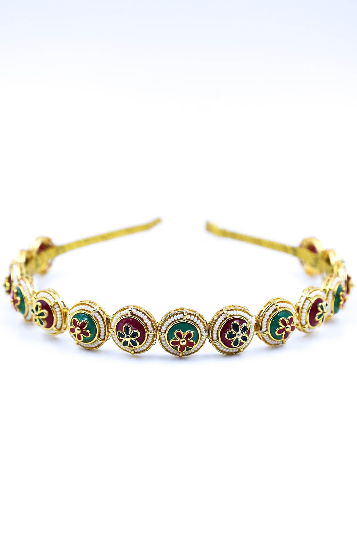 Buy Gold Floral Embellished Hairband by Foot Fuel for women online at ScrollnShops